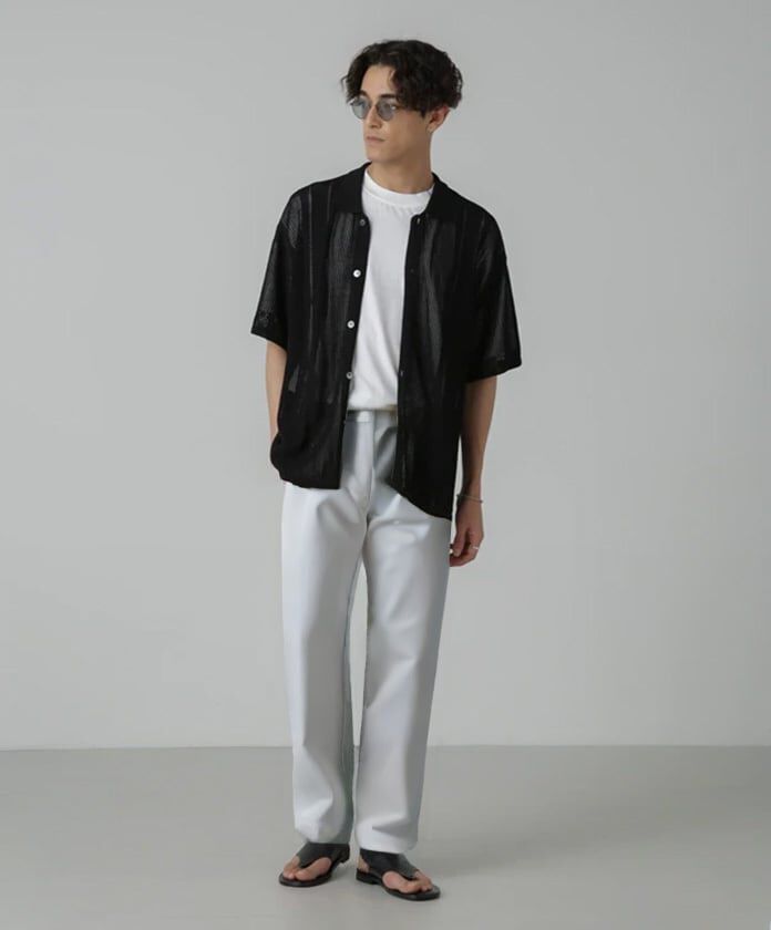 nano･universe「ドライタッチニットシャツ 半袖」|シャツ・ブラウス|