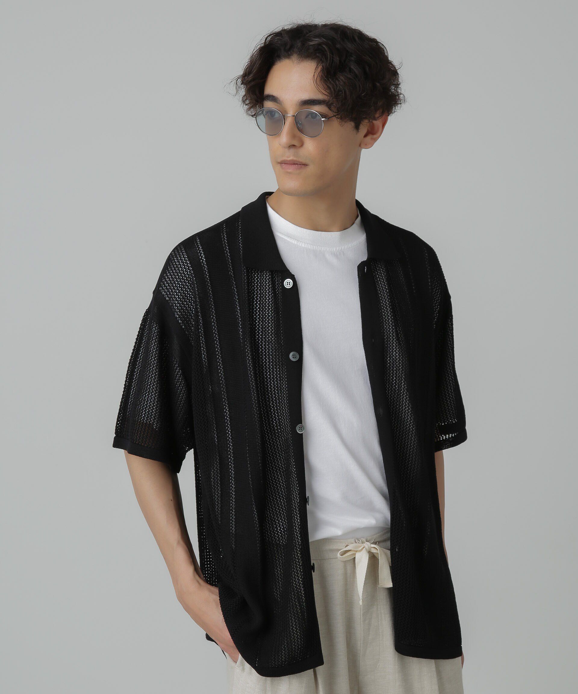 nano･universe「ドライタッチニットシャツ 半袖」|シャツ・ブラウス|