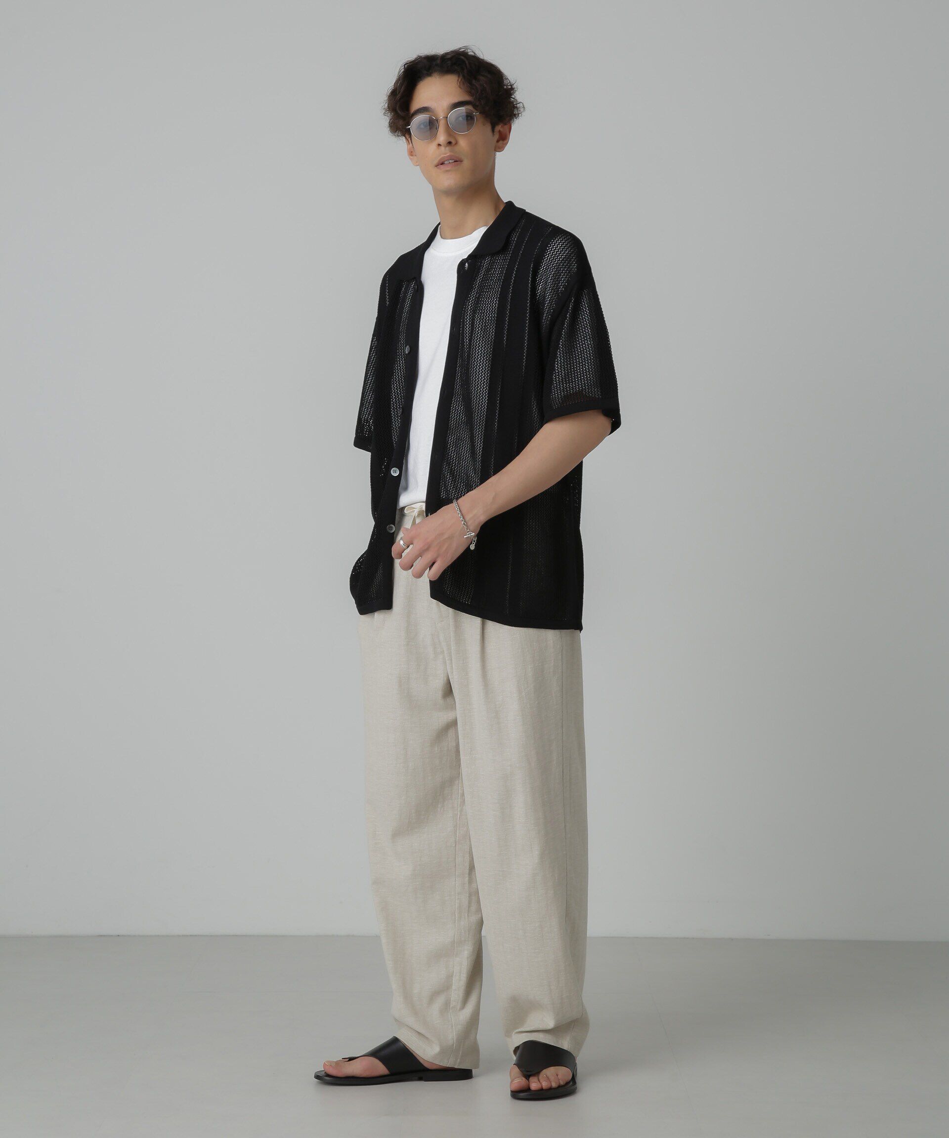 nano･universe「ドライタッチニットシャツ 半袖」|シャツ・ブラウス|