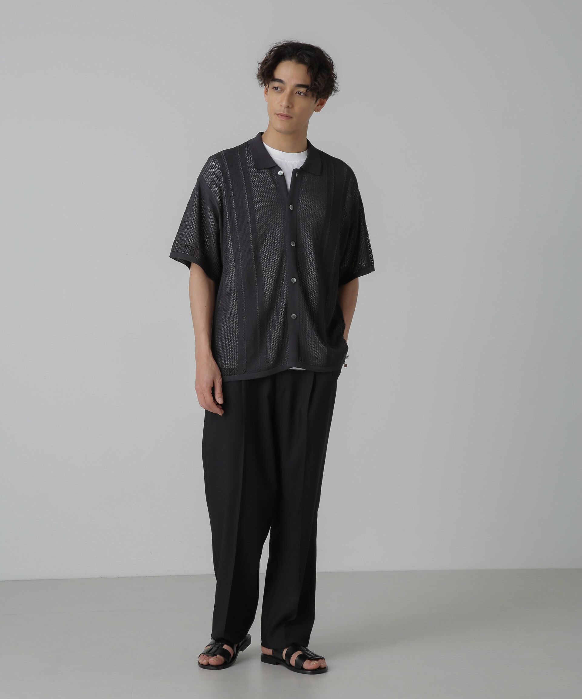 nano･universe「ドライタッチニットシャツ 半袖」|シャツ・ブラウス|