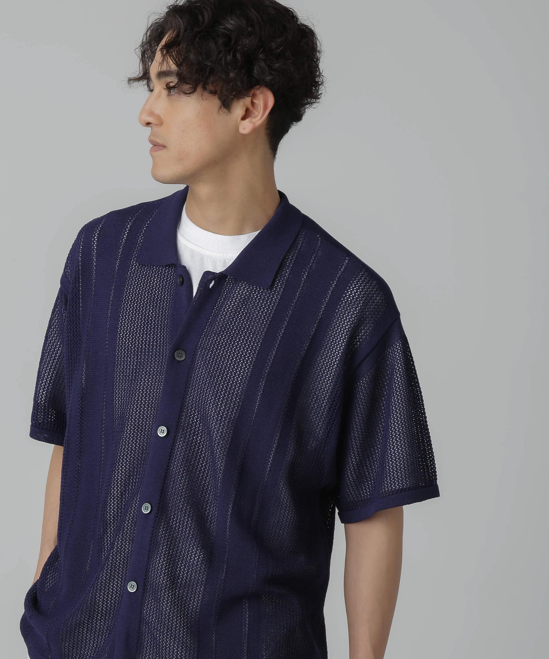 nano･universe「ドライタッチニットシャツ 半袖」|シャツ・ブラウス|