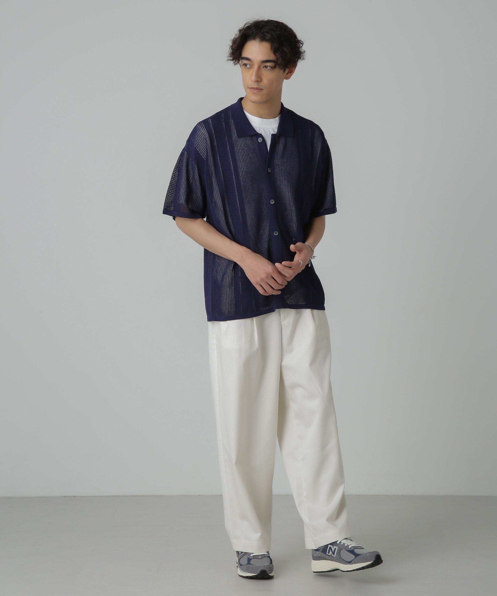 nano･universe「ドライタッチニットシャツ 半袖」|シャツ・ブラウス|