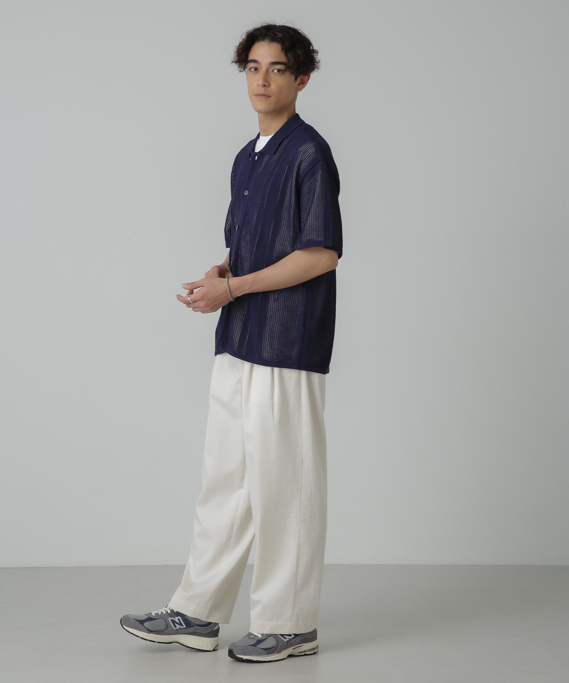 nano･universe「ドライタッチニットシャツ 半袖」|シャツ・ブラウス|