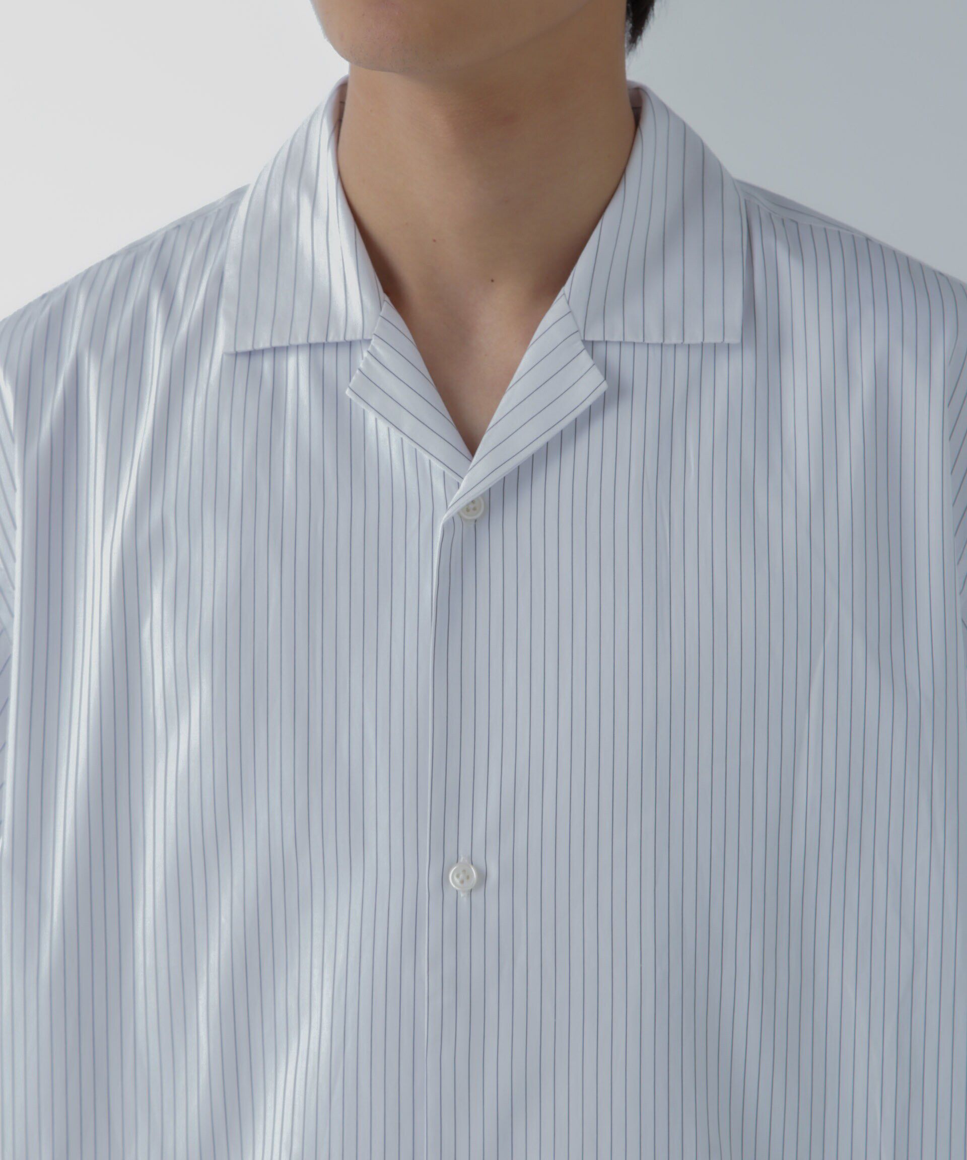 nano･universe「ストライプコンビ ハーフスリーブシャツ」|シャツ・ブラウス|