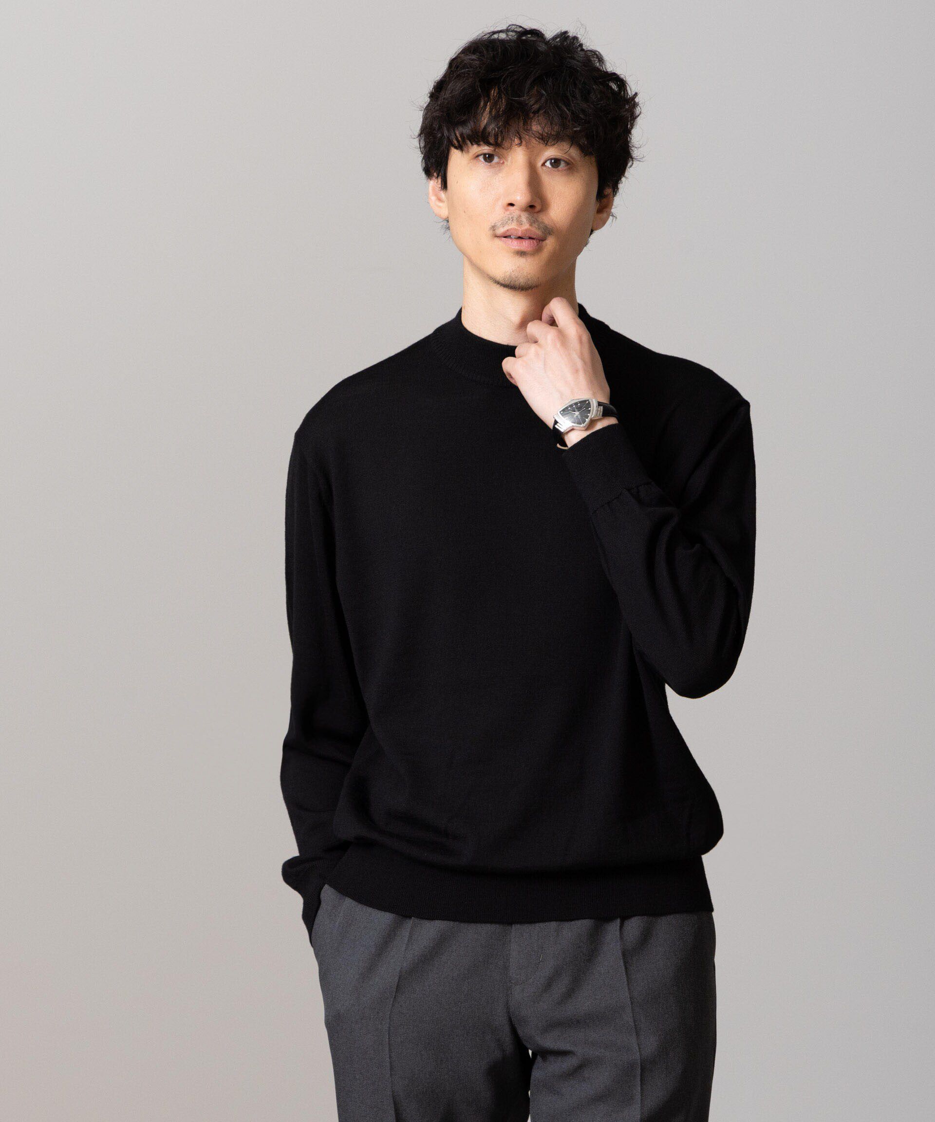 nano･universe「「毛玉レスニット」 ファインゲージモックネック」|ニット・セーター|