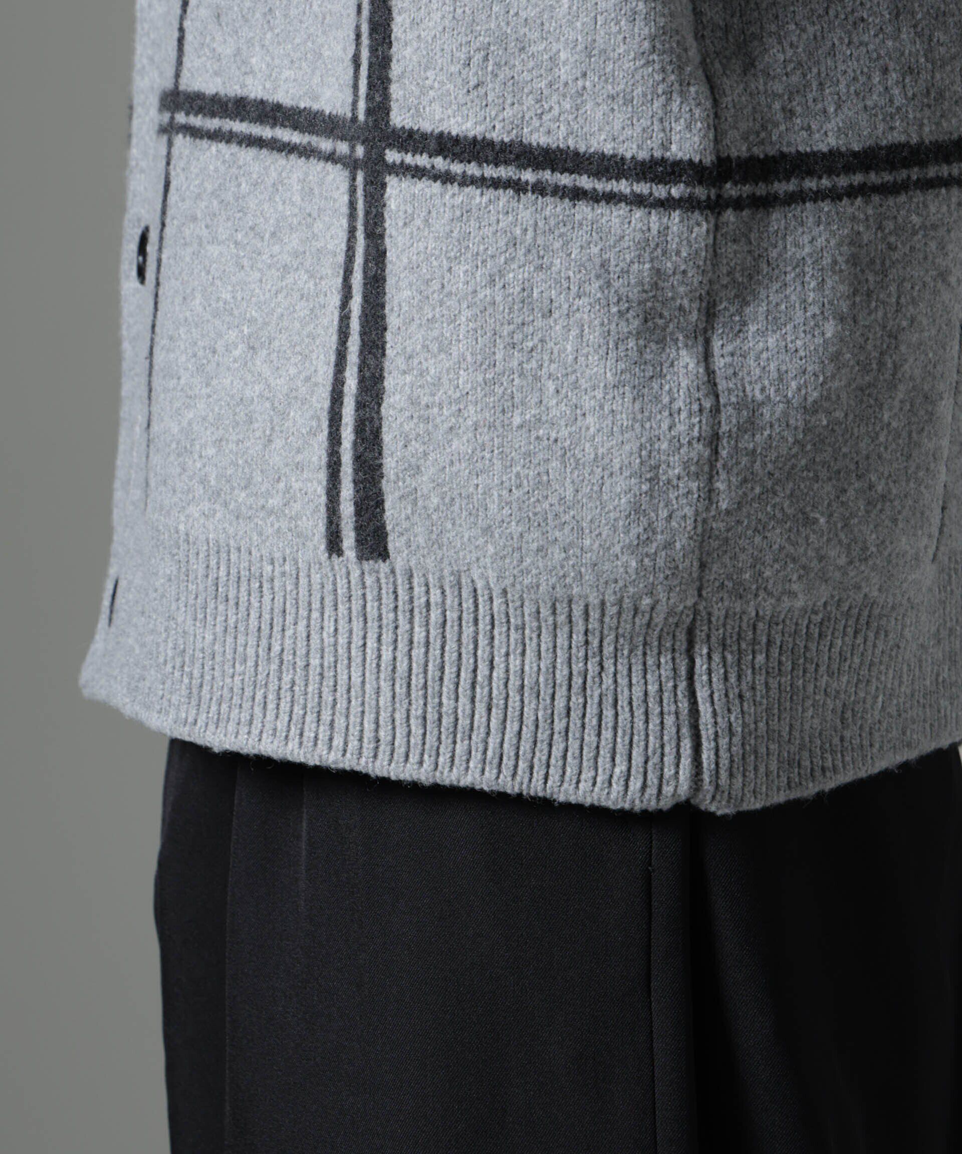 nano･universe「ビッグチェックニットカーディガン」|ニット・セーター|