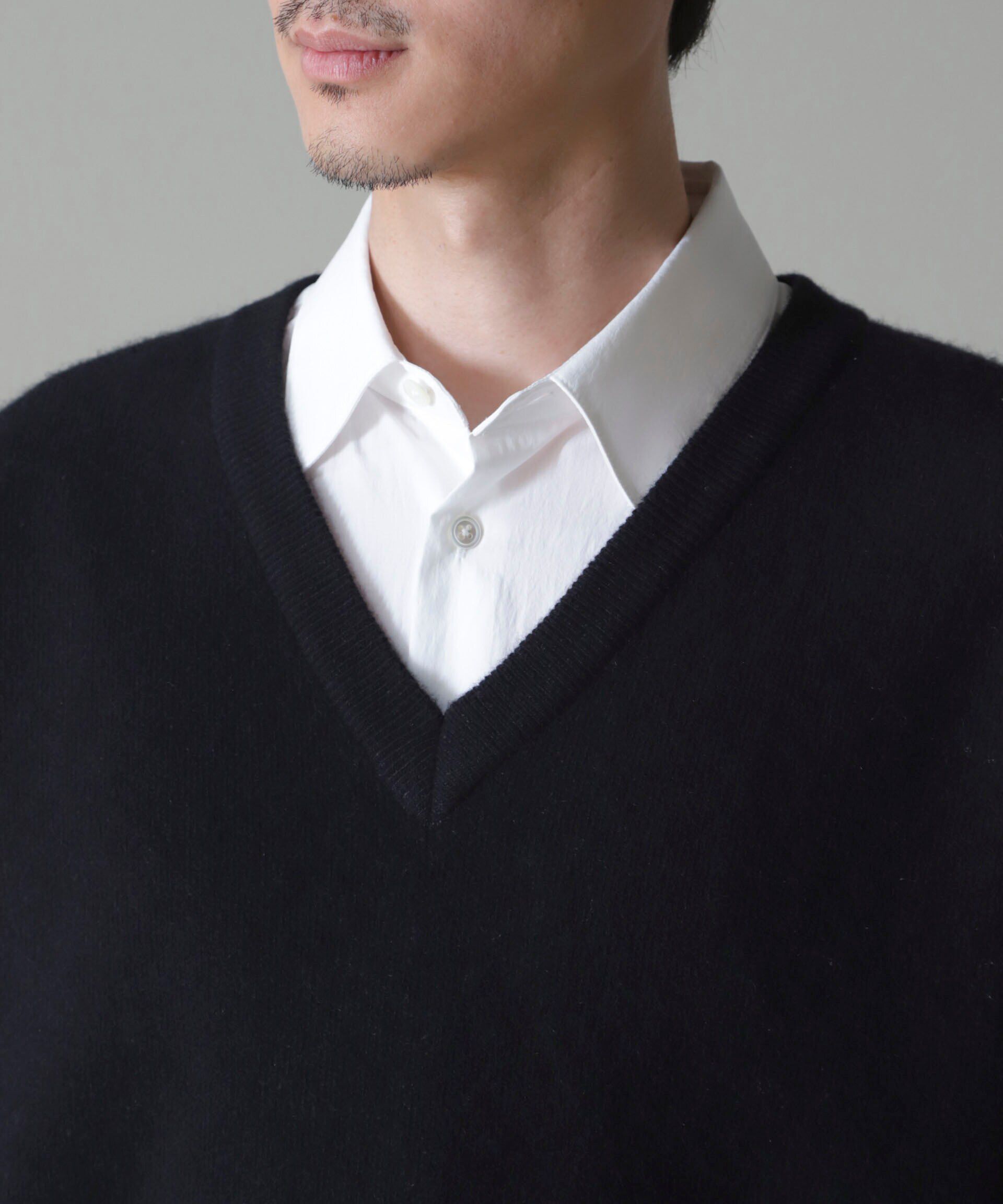 nano･universe「AQUA ウールカシミヤVネックプルオーバー」|ニット・セーター|