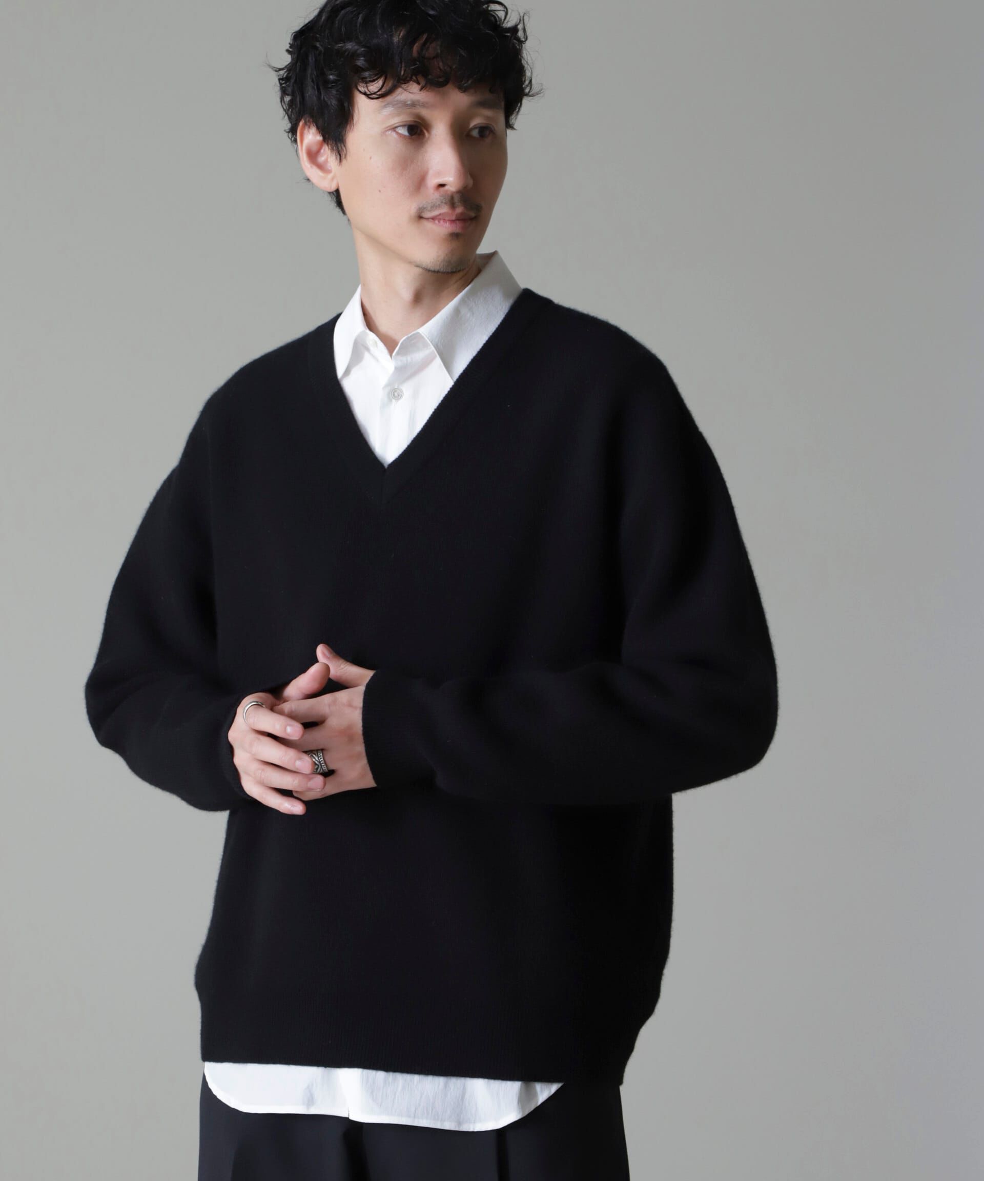 nano･universe「AQUA ウールカシミヤVネックプルオーバー」|ニット・セーター|