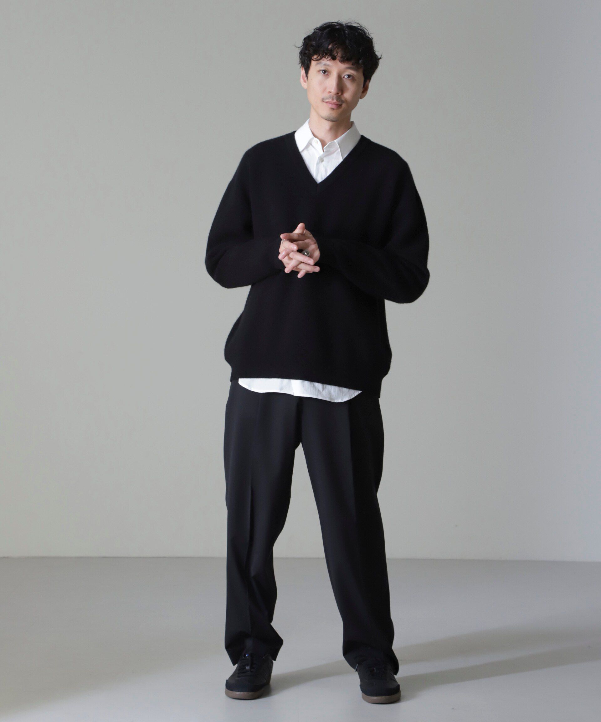 nano･universe「AQUA ウールカシミヤVネックプルオーバー」|ニット・セーター|