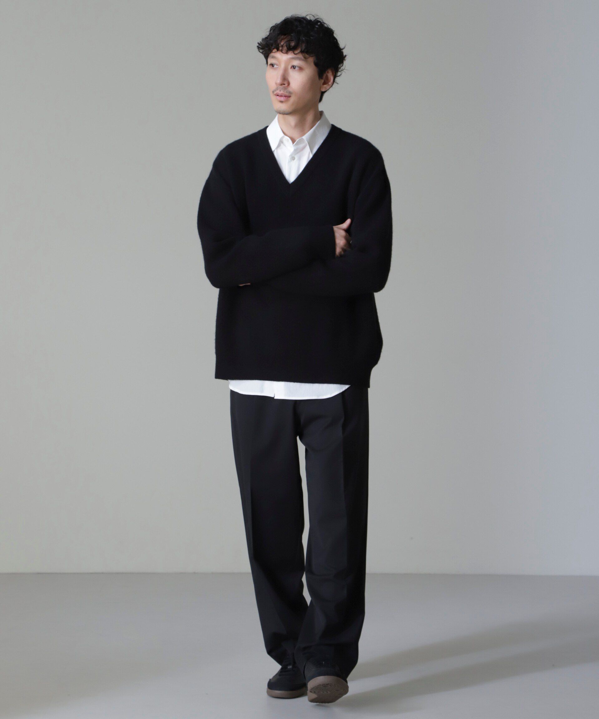 nano･universe「AQUA ウールカシミヤVネックプルオーバー」|ニット・セーター|