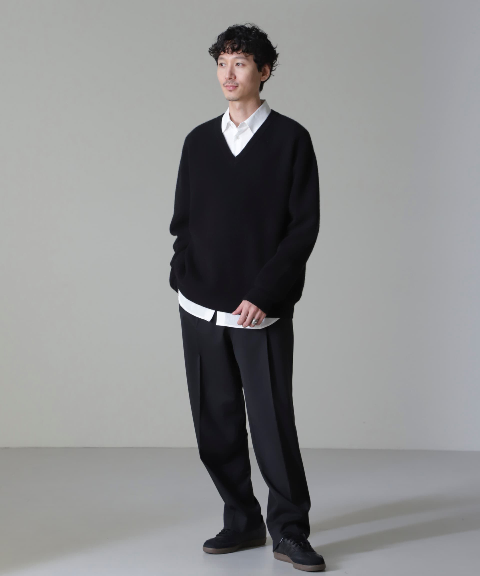 nano･universe「AQUA ウールカシミヤVネックプルオーバー」|ニット・セーター|