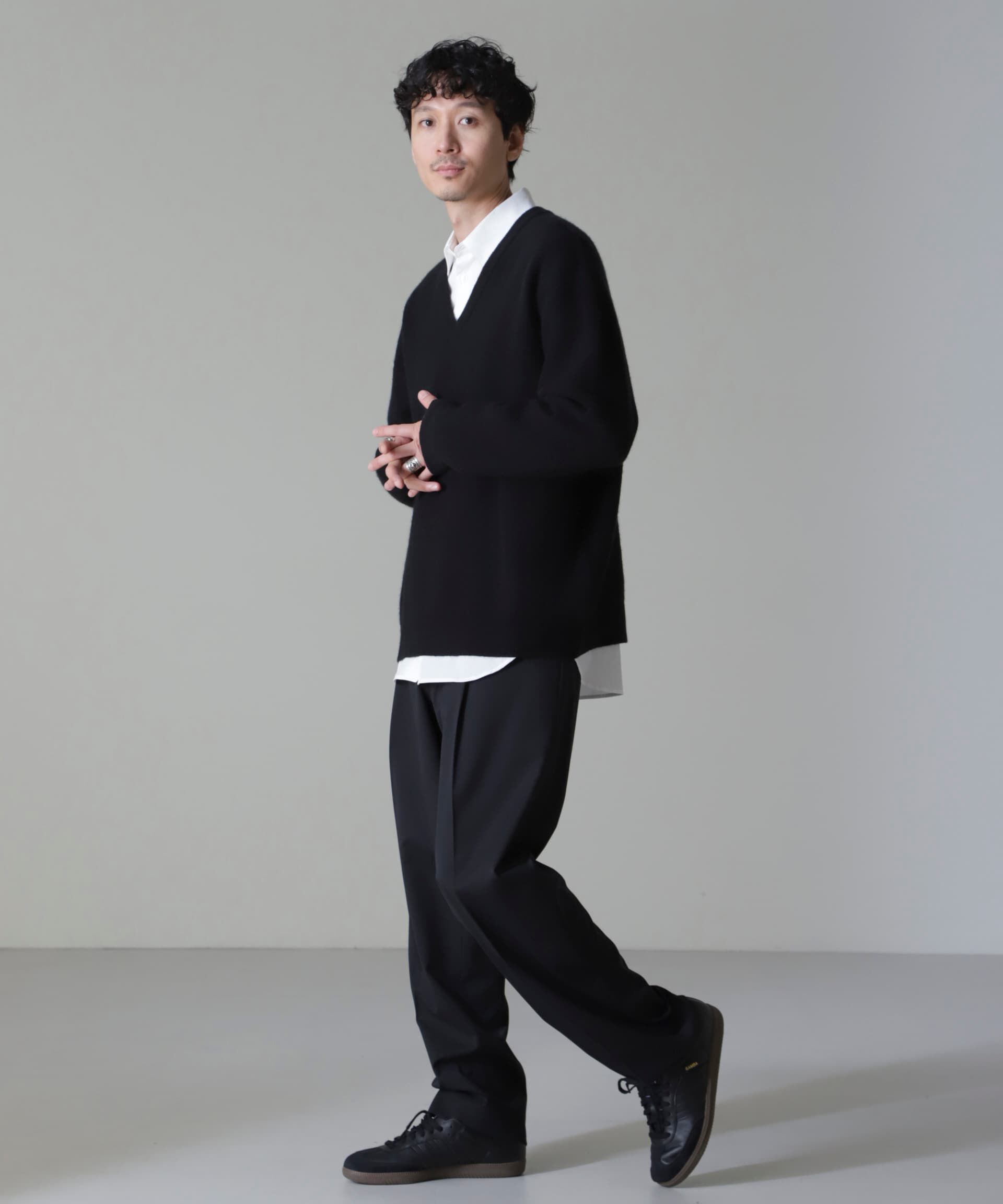 nano･universe「AQUA ウールカシミヤVネックプルオーバー」|ニット・セーター|