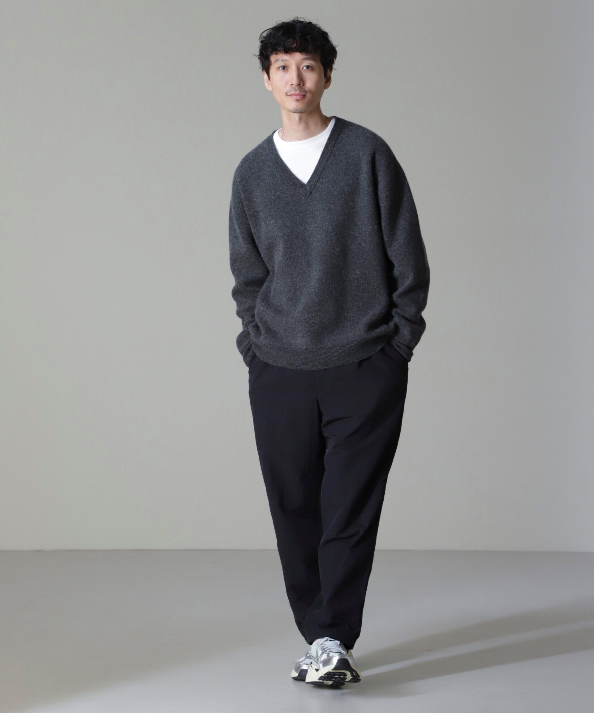 nano･universe「AQUA ウールカシミヤVネックプルオーバー」|ニット・セーター|