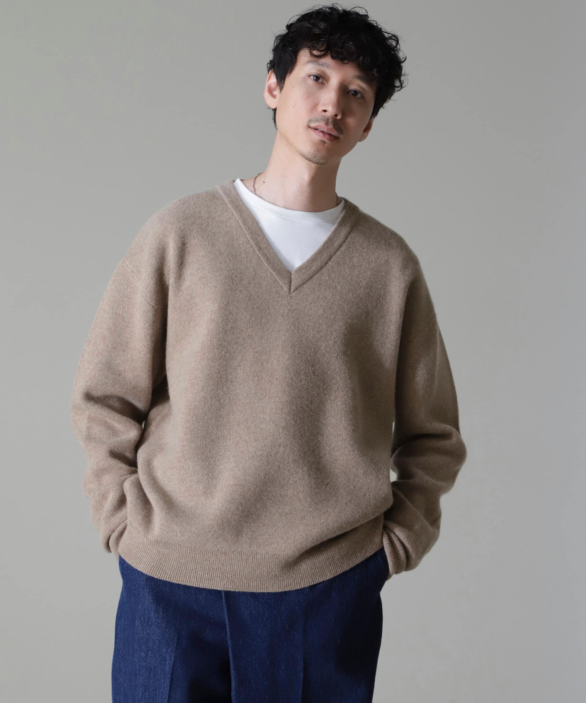 nano･universe「AQUA ウールカシミヤVネックプルオーバー」|ニット・セーター|