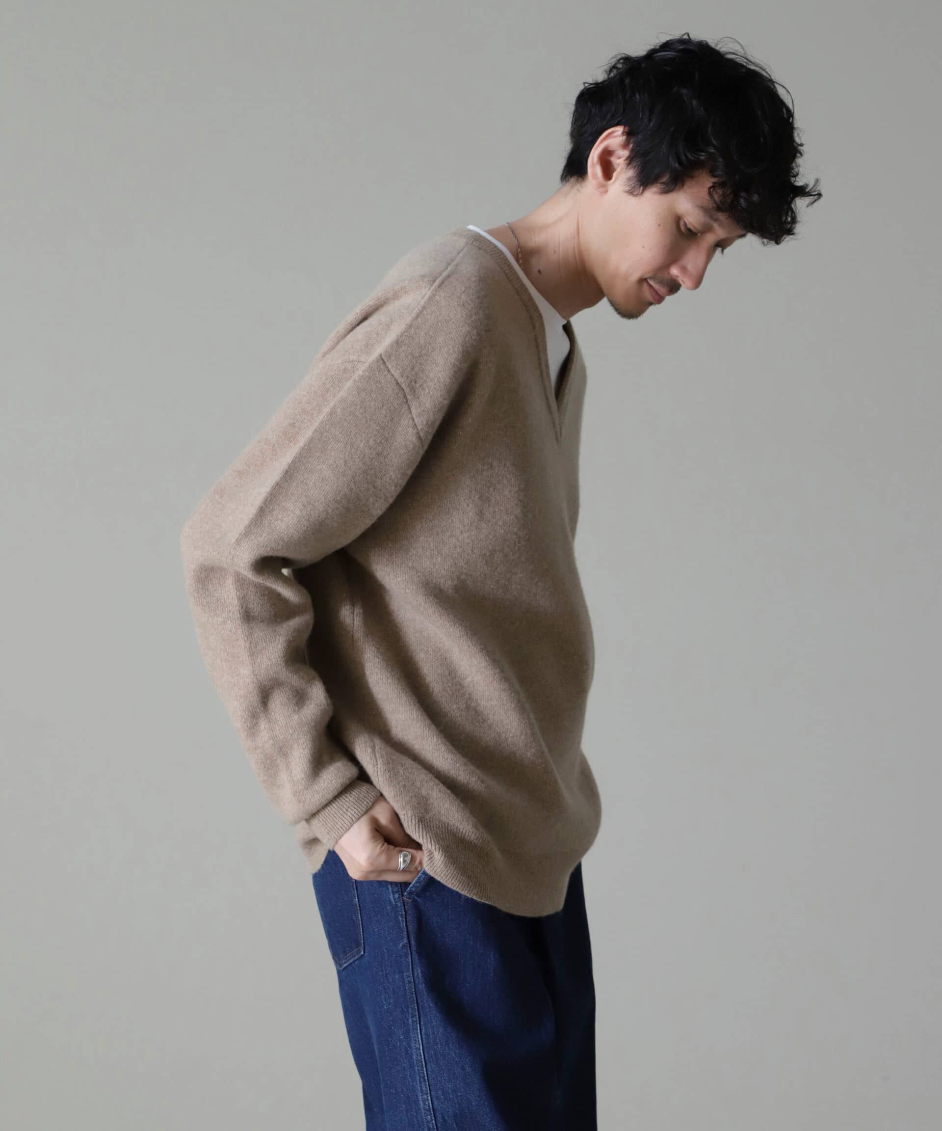 nano･universe「AQUA ウールカシミヤVネックプルオーバー」|ニット・セーター|