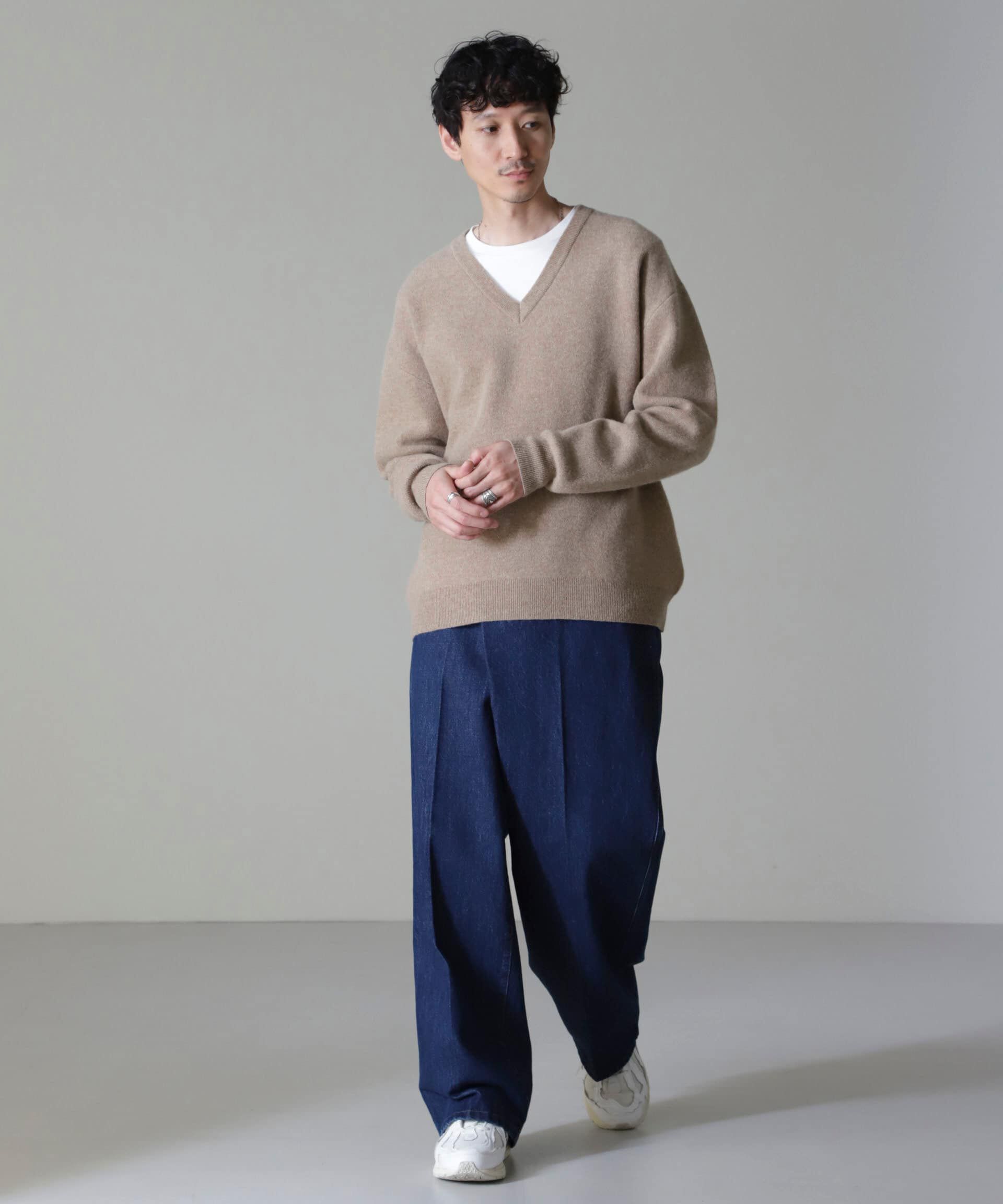 nano･universe「AQUA ウールカシミヤVネックプルオーバー」|ニット・セーター|