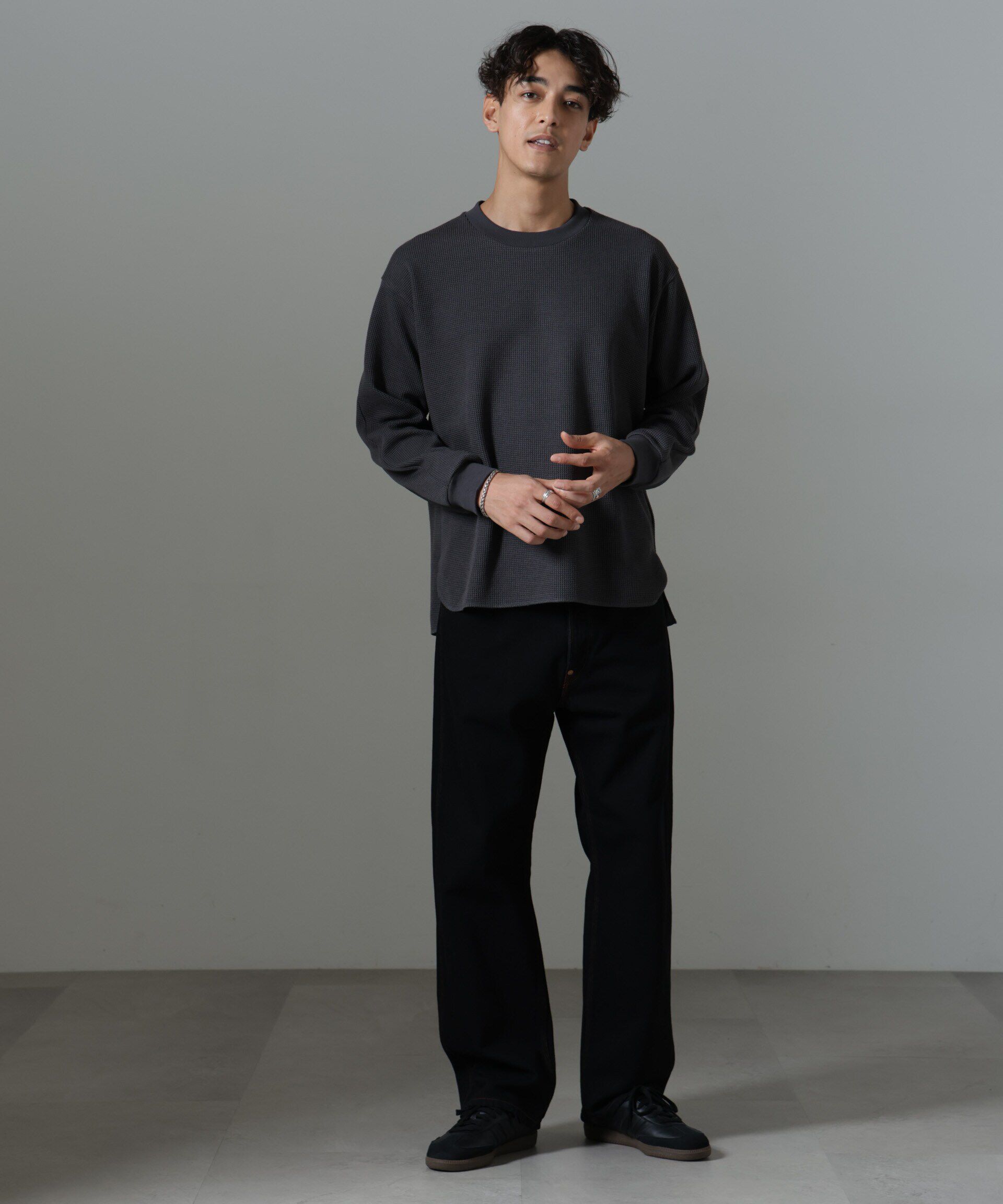 nano･universe「テクノワッフル ロングスリーブTシャツ」|Tシャツ・カットソー|