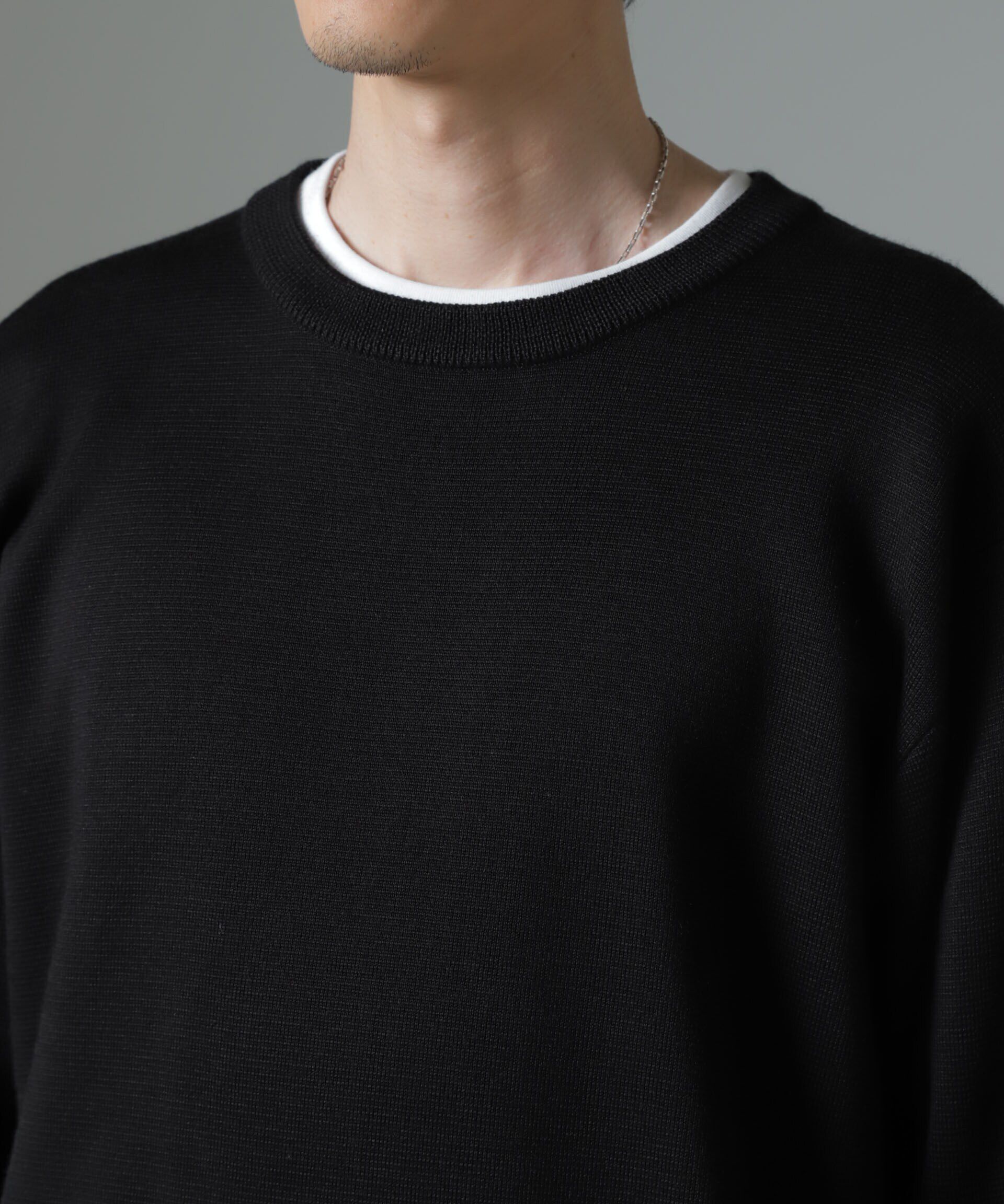 nano･universe「タスマニアミックス ミラノリブリラックスクルーネックニット」|ニット・セーター|