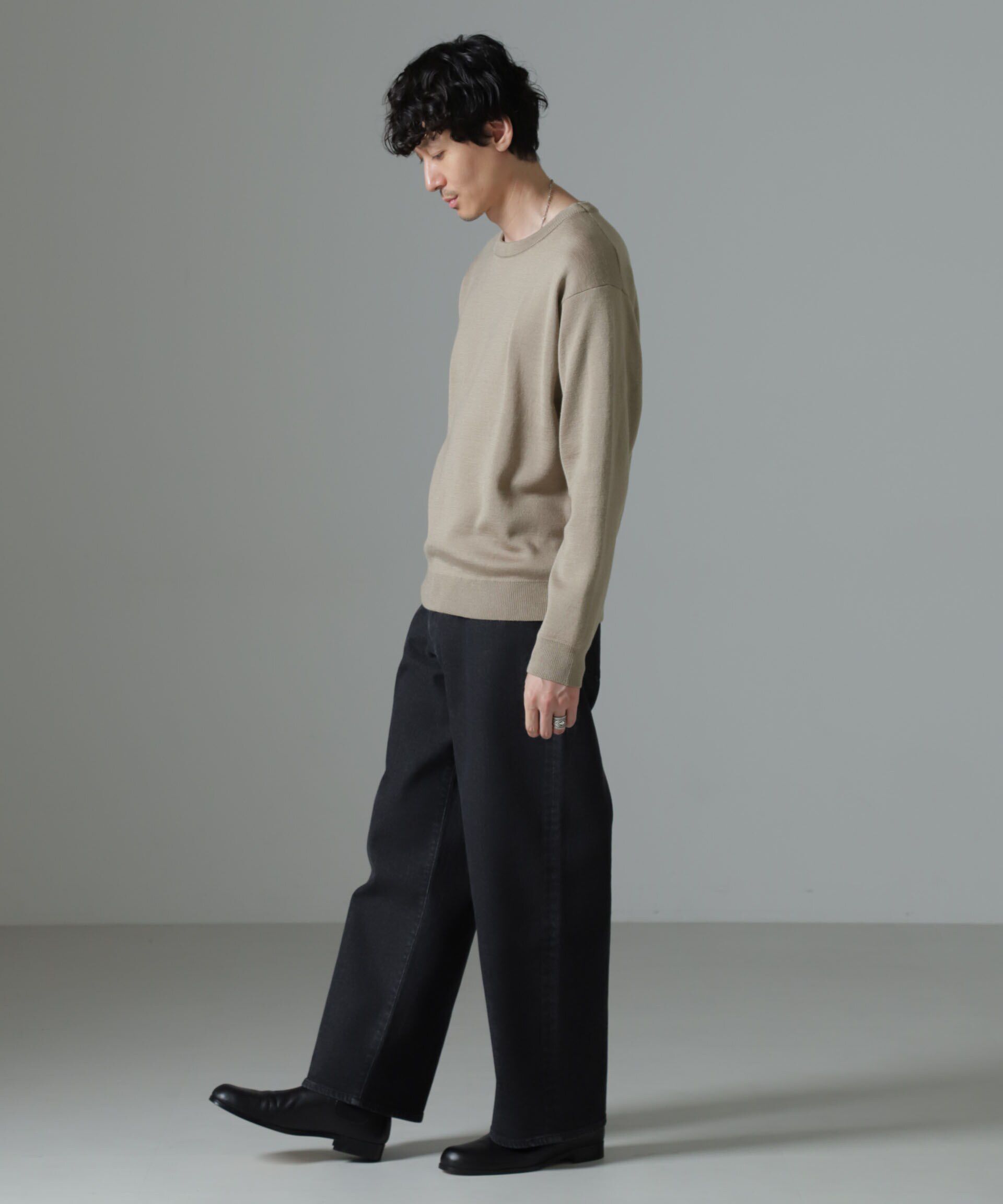 nano･universe「タスマニアミックス ミラノリブリラックスクルーネックニット」|ニット・セーター|