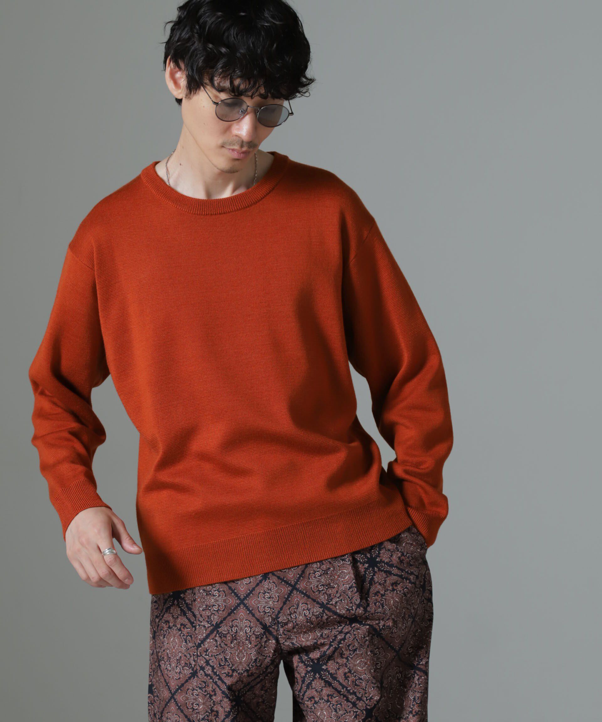 nano･universe「タスマニアミックス ミラノリブリラックスクルーネックニット」|ニット・セーター|