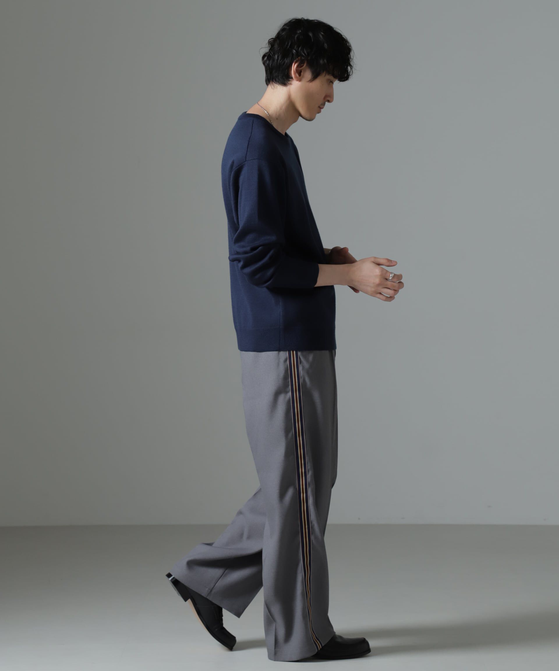 nano･universe「タスマニアミックス ミラノリブリラックスクルーネックニット」|ニット・セーター|