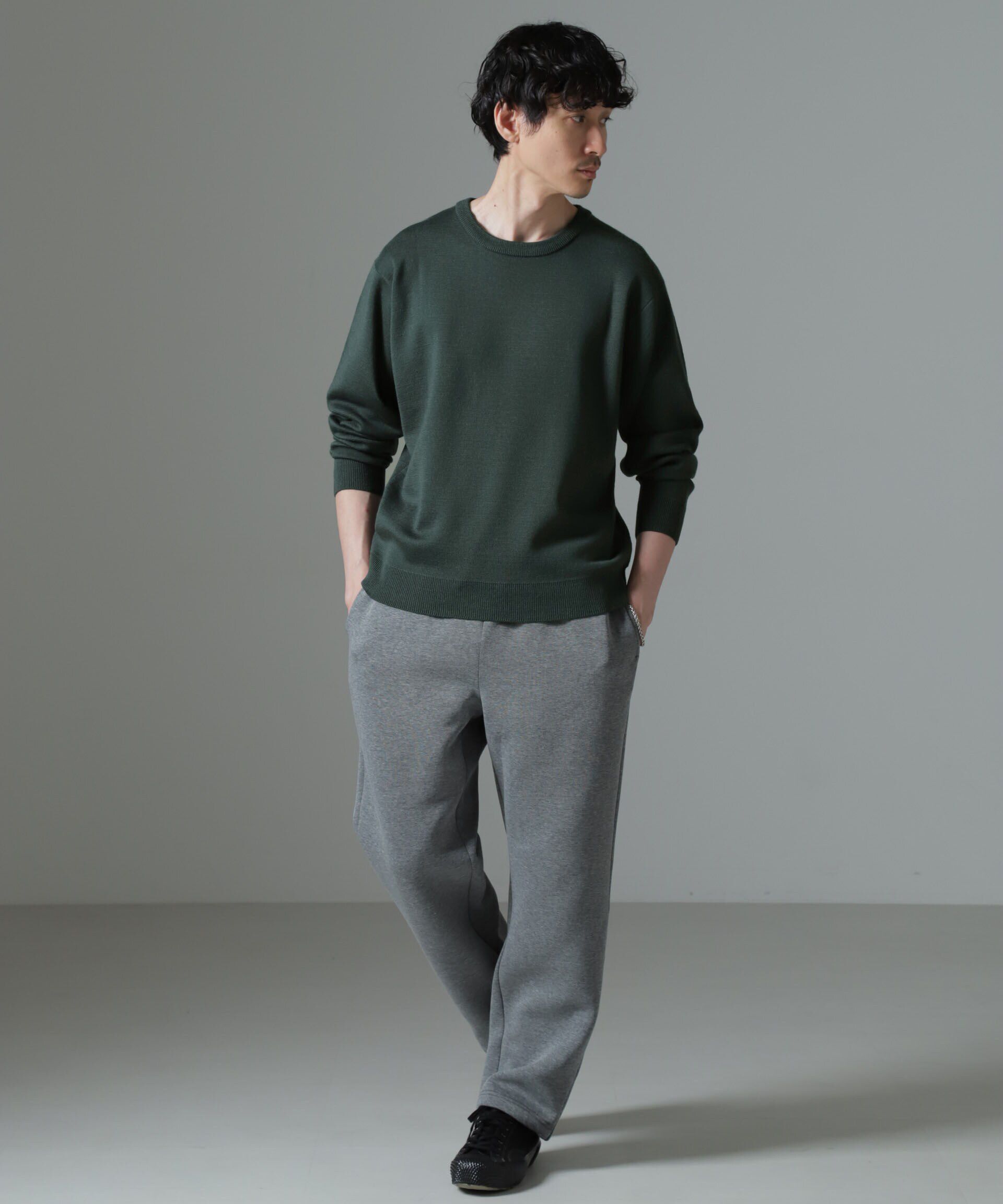 nano･universe「タスマニアミックス ミラノリブリラックスクルーネックニット」|ニット・セーター|