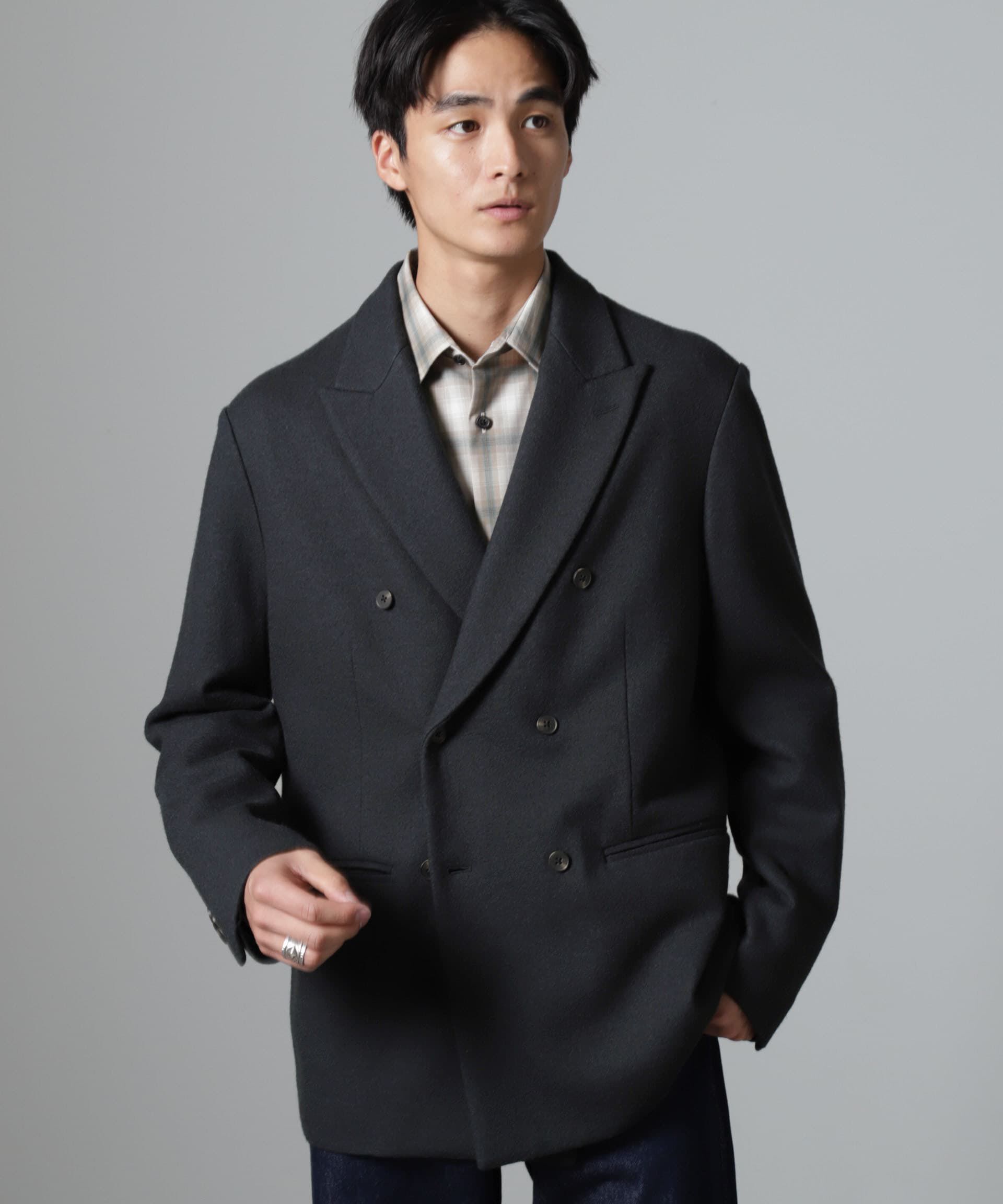 nano･universe「「100%ウール」ピークドラペルダブルジャケット」|テーラードジャケット|