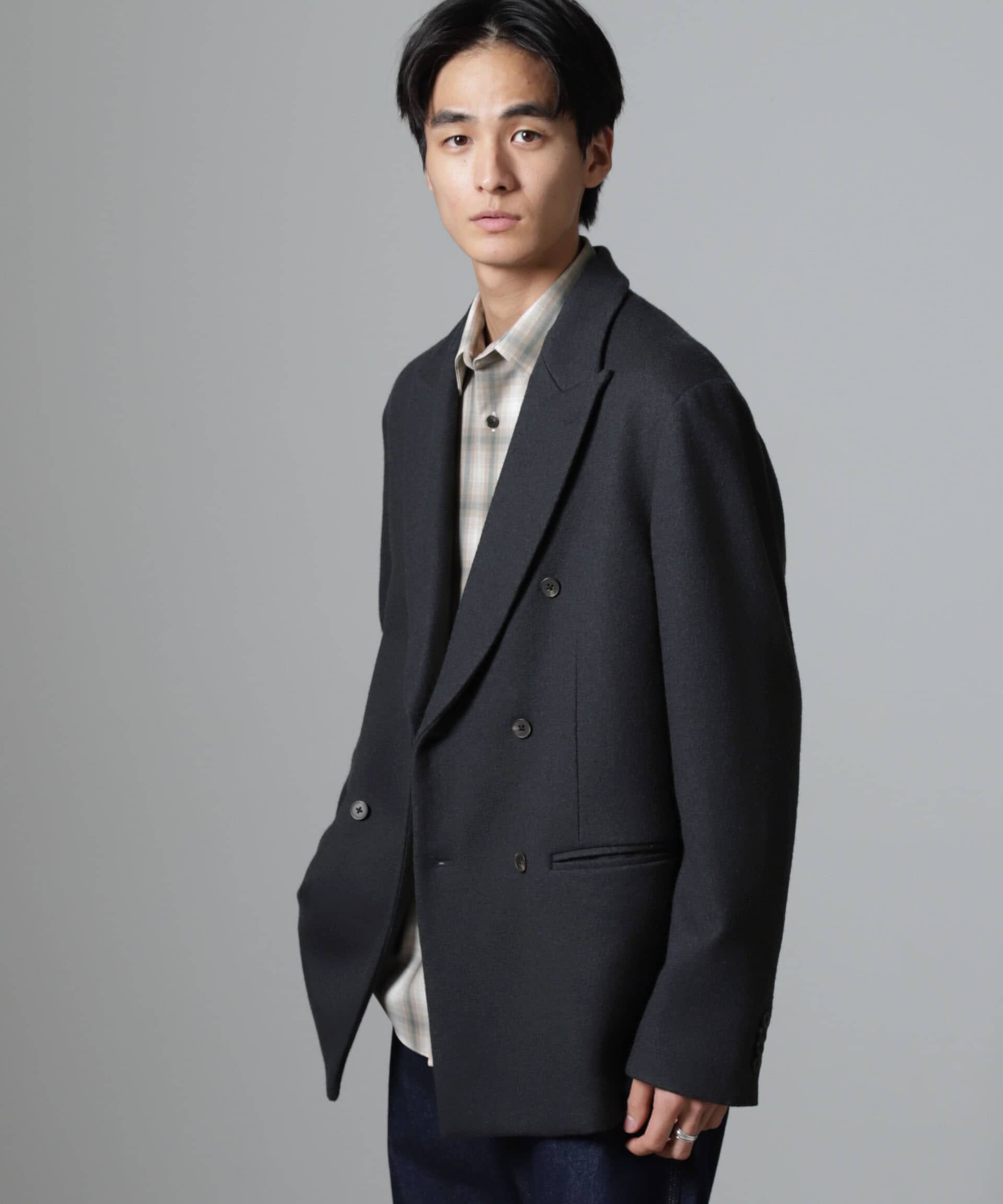 nano･universe「「100%ウール」ピークドラペルダブルジャケット」|テーラードジャケット|