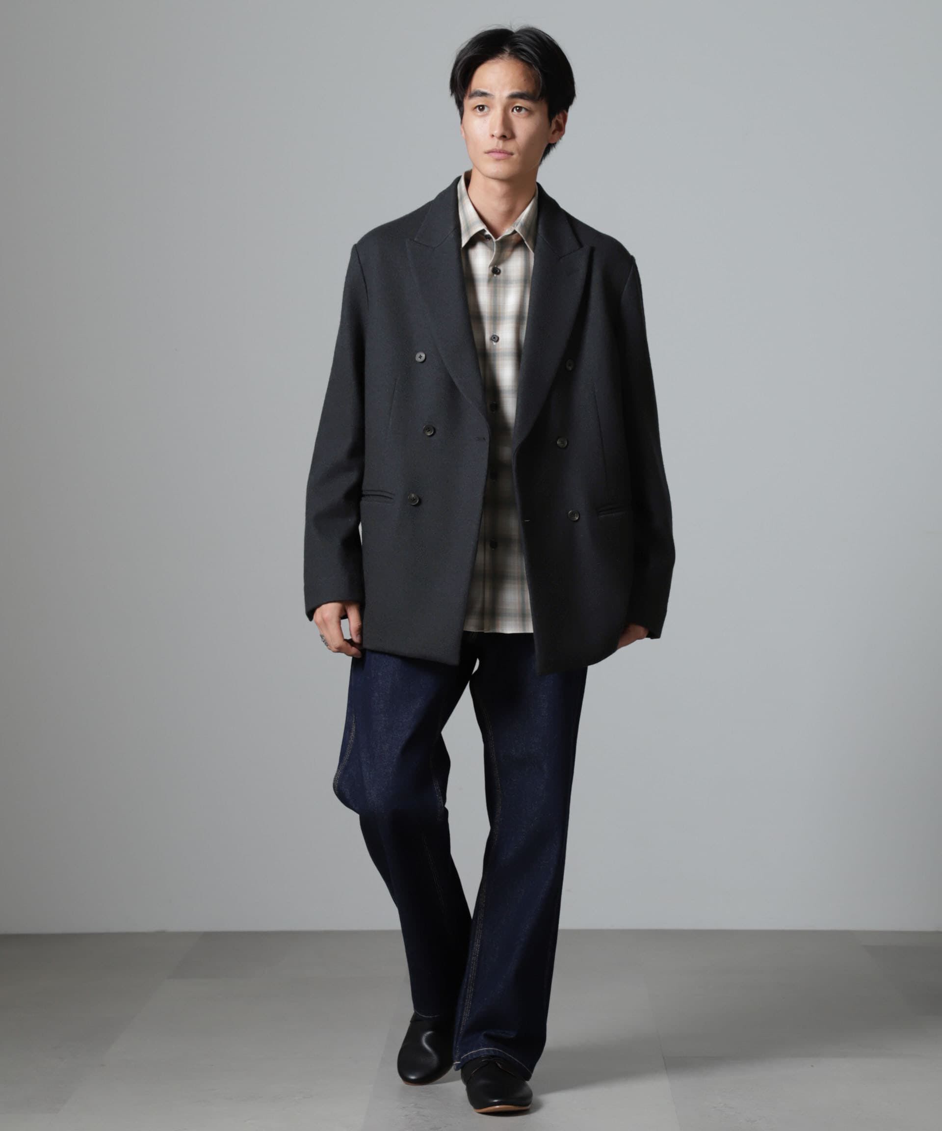 nano･universe「「100%ウール」ピークドラペルダブルジャケット」|テーラードジャケット|