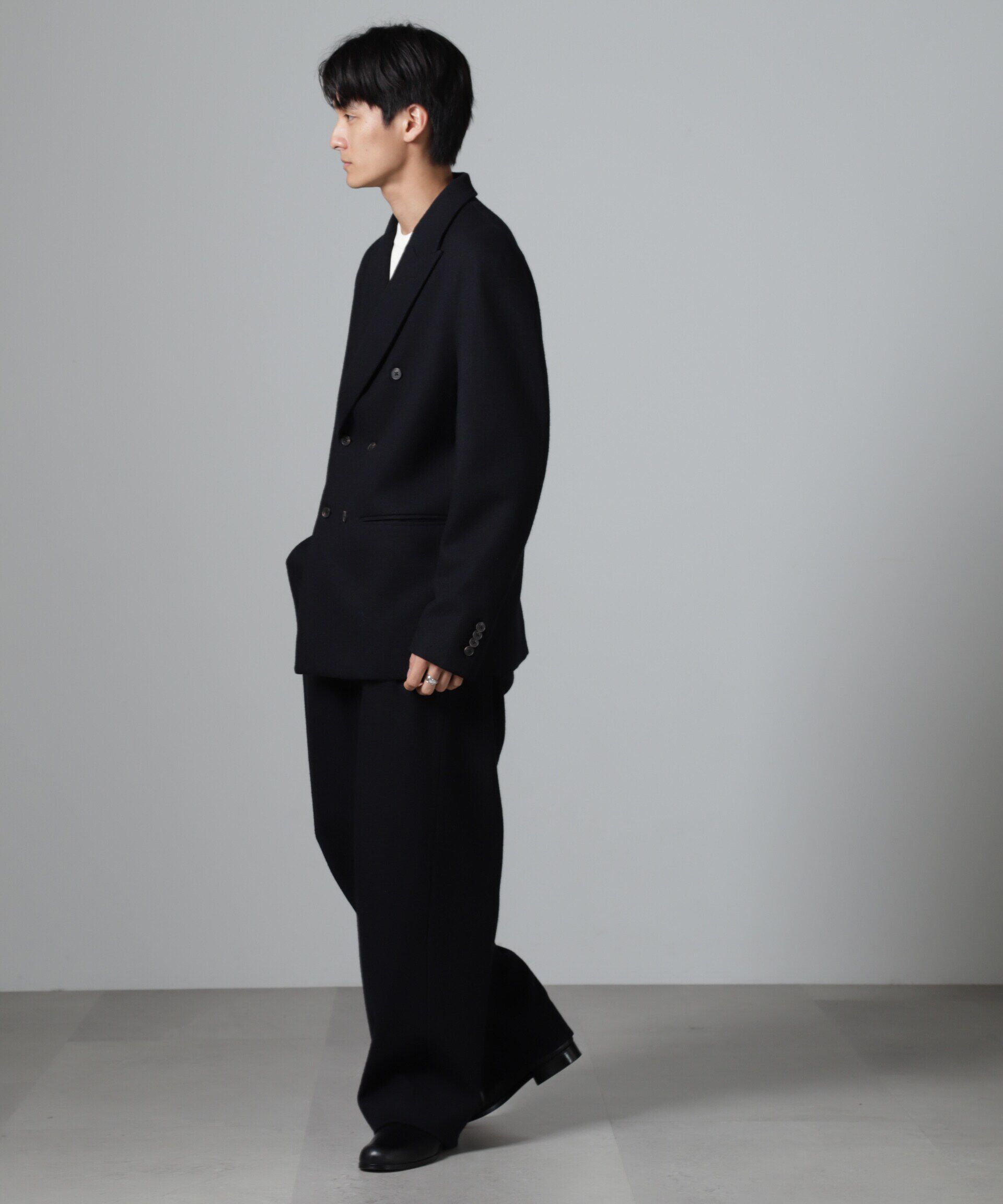 nano･universe「「100%ウール」ピークドラペルダブルジャケット」|テーラードジャケット|