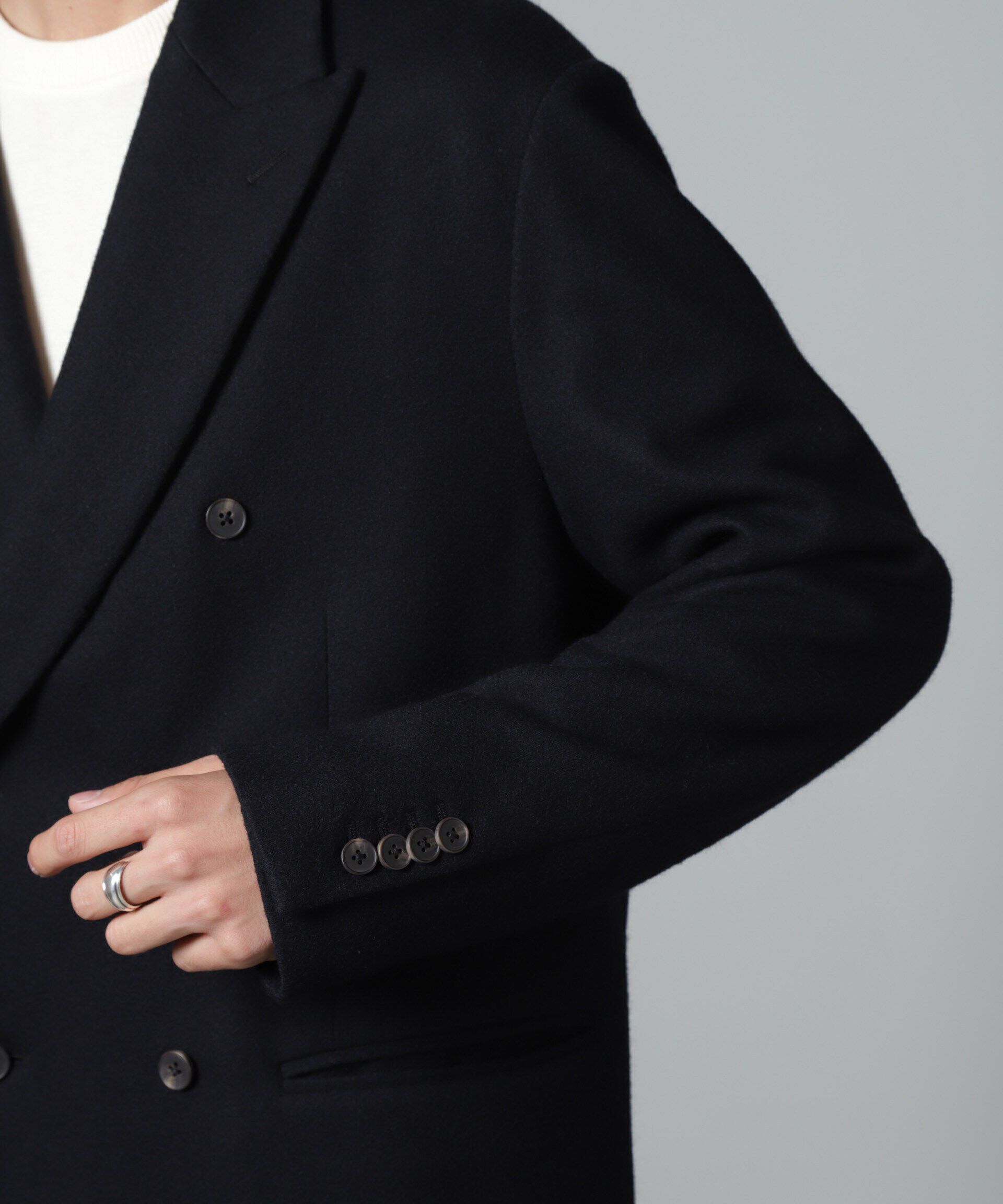 nano･universe「「100%ウール」ピークドラペルダブルジャケット」|テーラードジャケット|