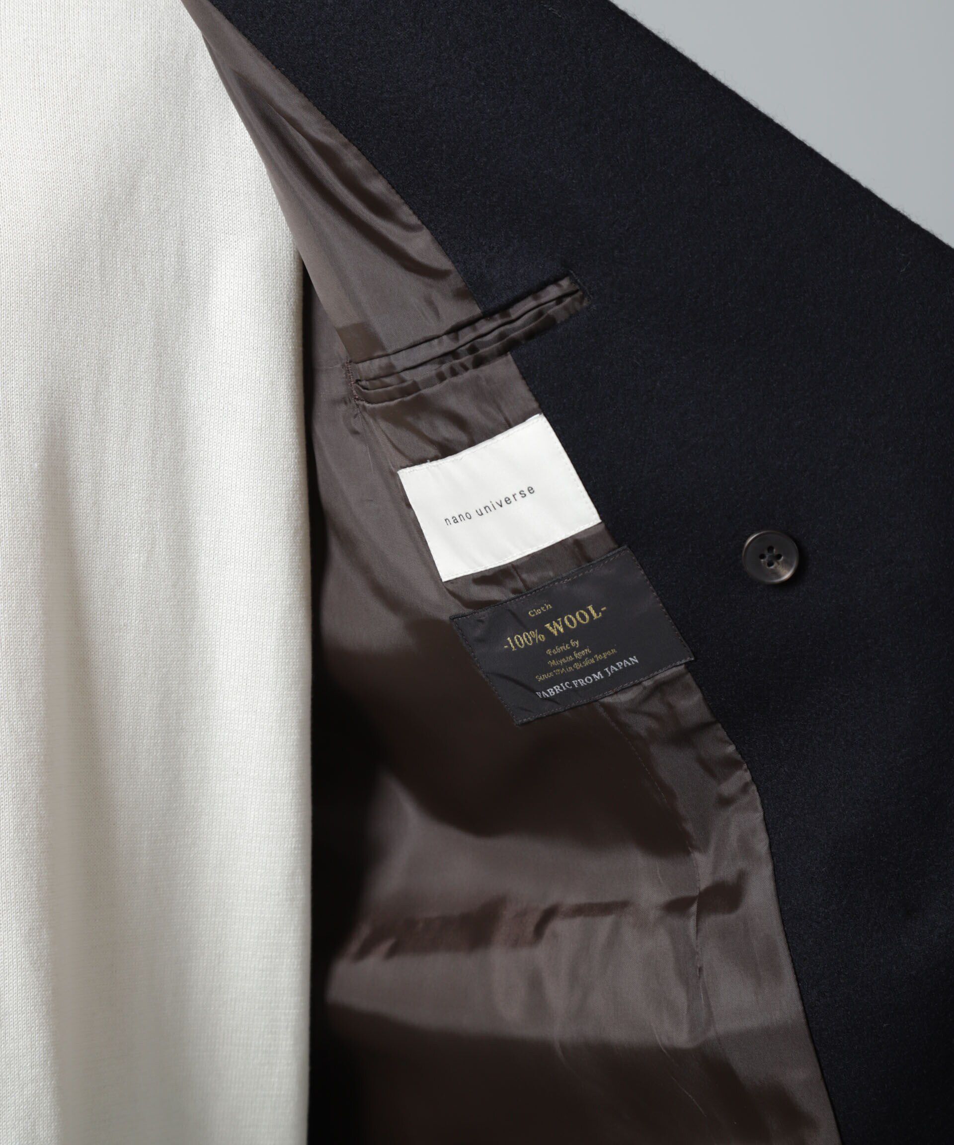 nano･universe「「100%ウール」ピークドラペルダブルジャケット」|テーラードジャケット|