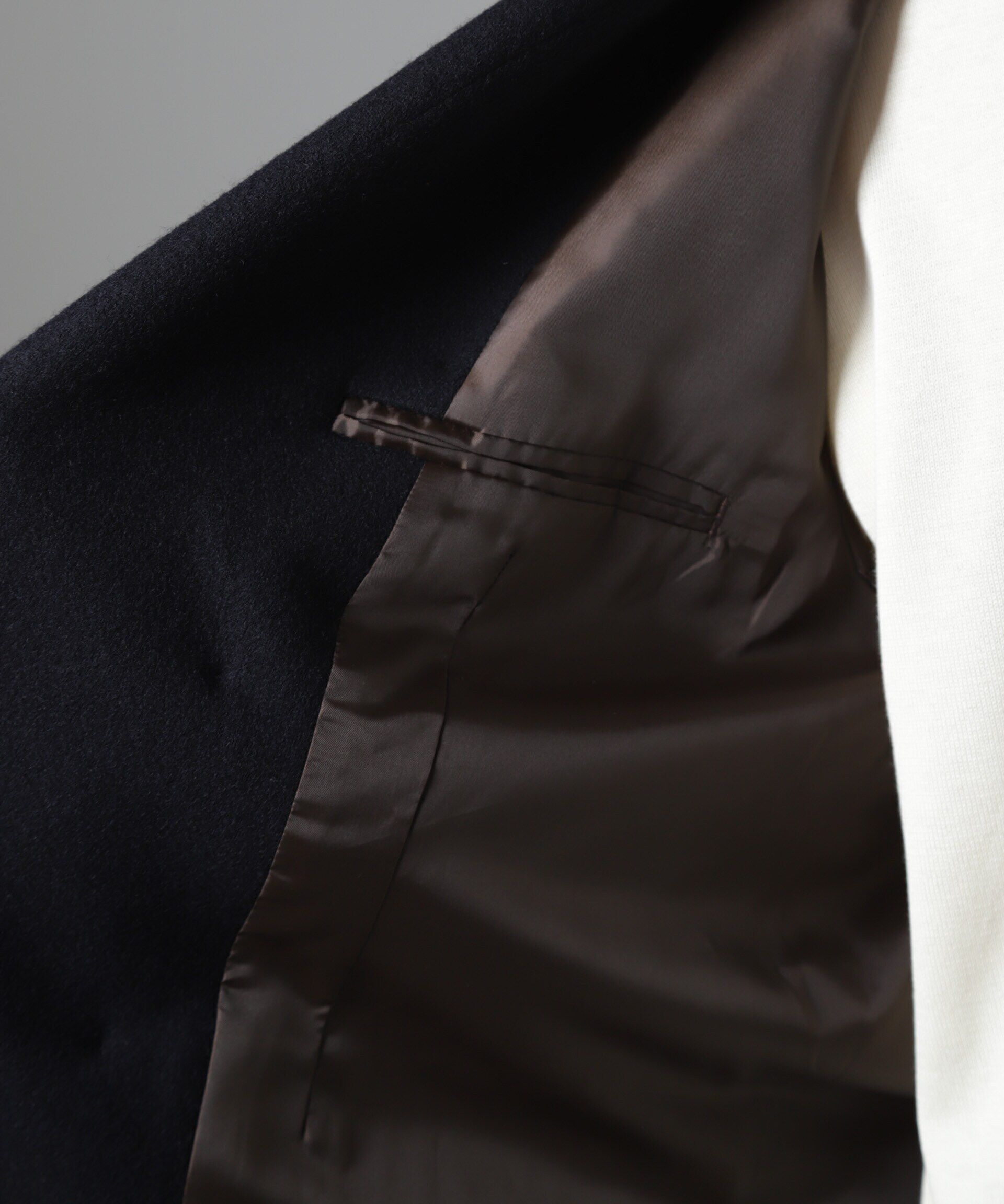 nano･universe「「100%ウール」ピークドラペルダブルジャケット」|テーラードジャケット|