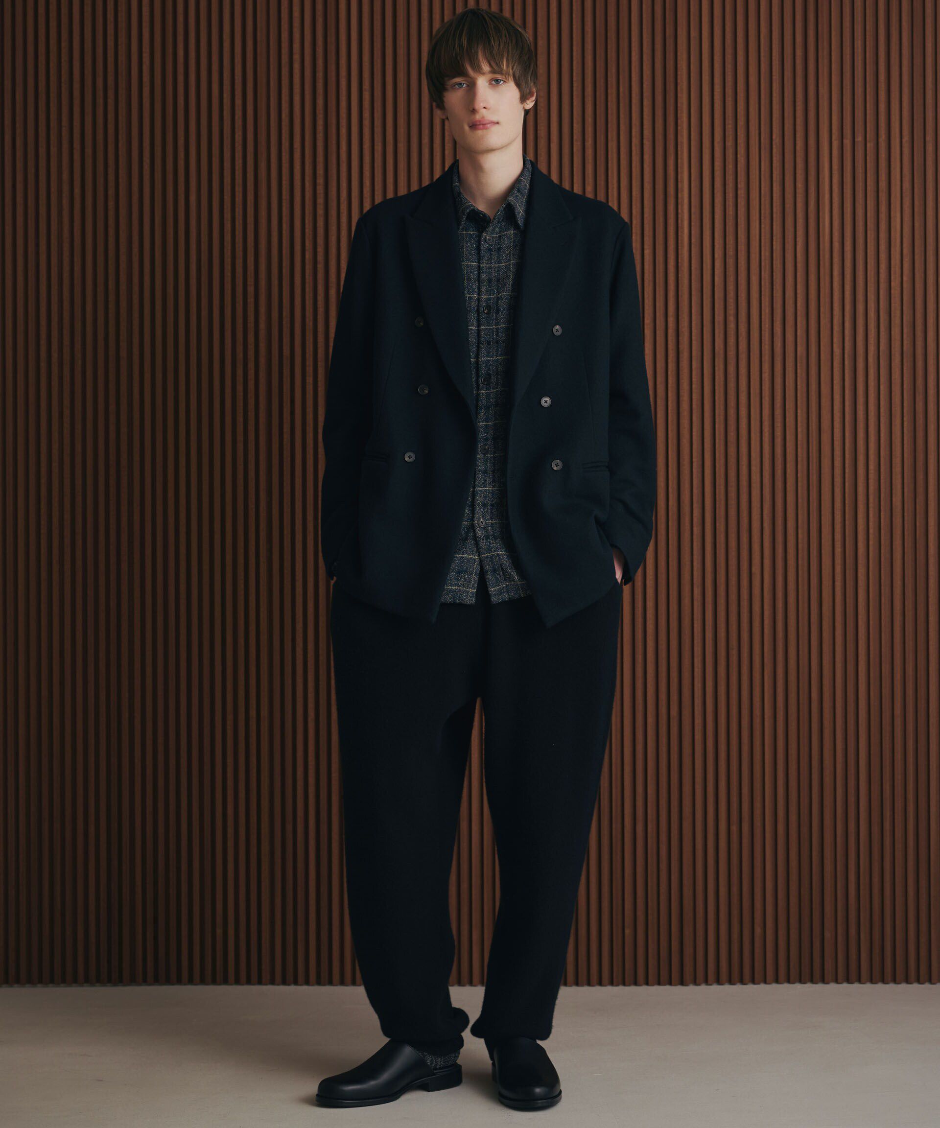 nano･universe「「100%ウール」ピークドラペルダブルジャケット」|テーラードジャケット|