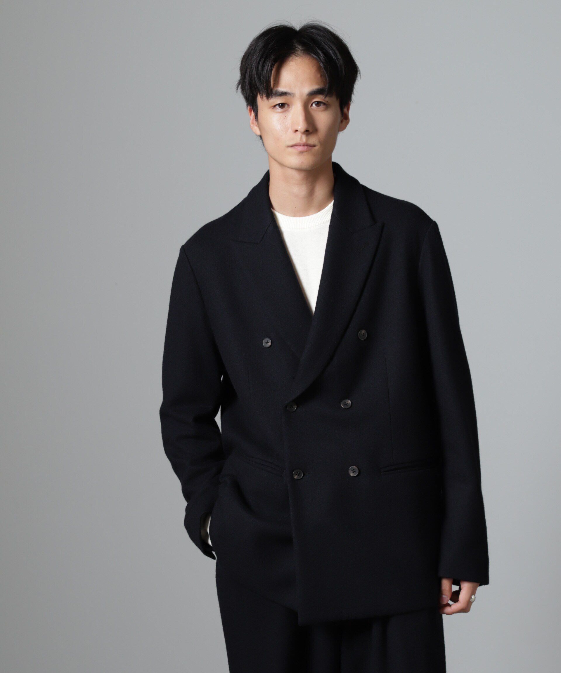 nano･universe「「100%ウール」ピークドラペルダブルジャケット」|テーラードジャケット|