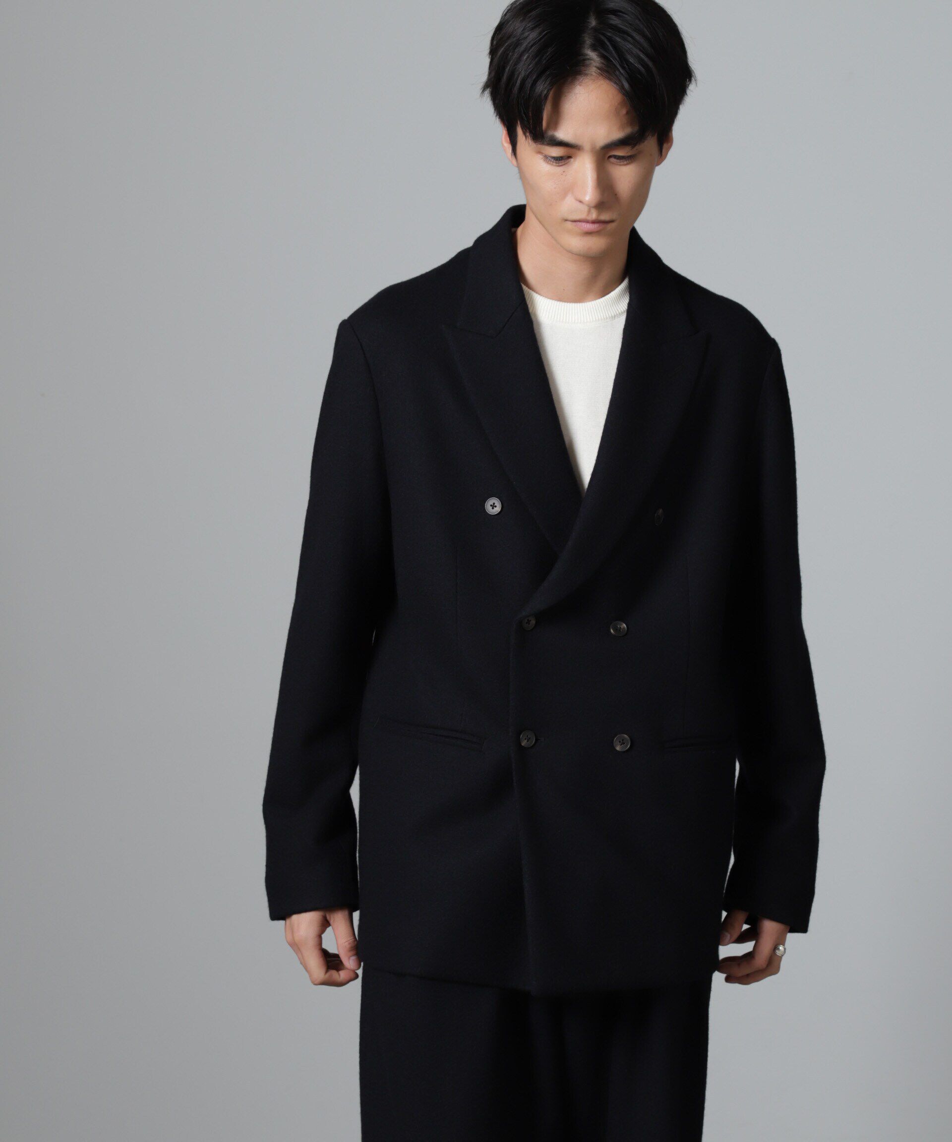 nano･universe「「100%ウール」ピークドラペルダブルジャケット」|テーラードジャケット|