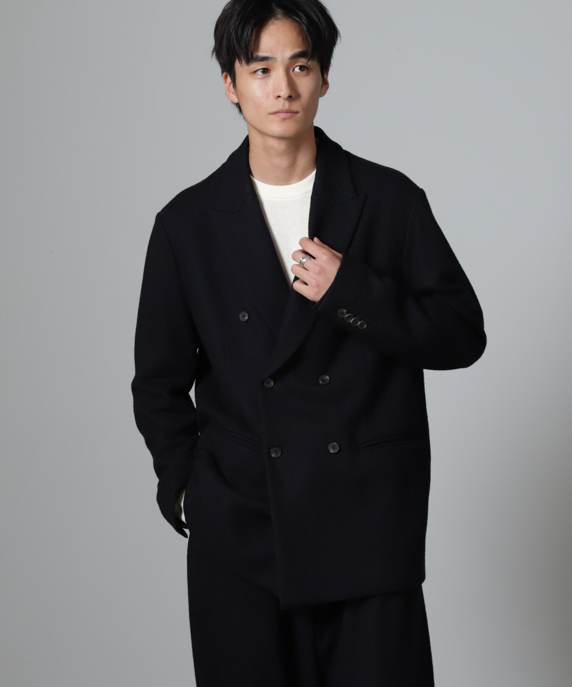 nano･universe「「100%ウール」ピークドラペルダブルジャケット」|テーラードジャケット|