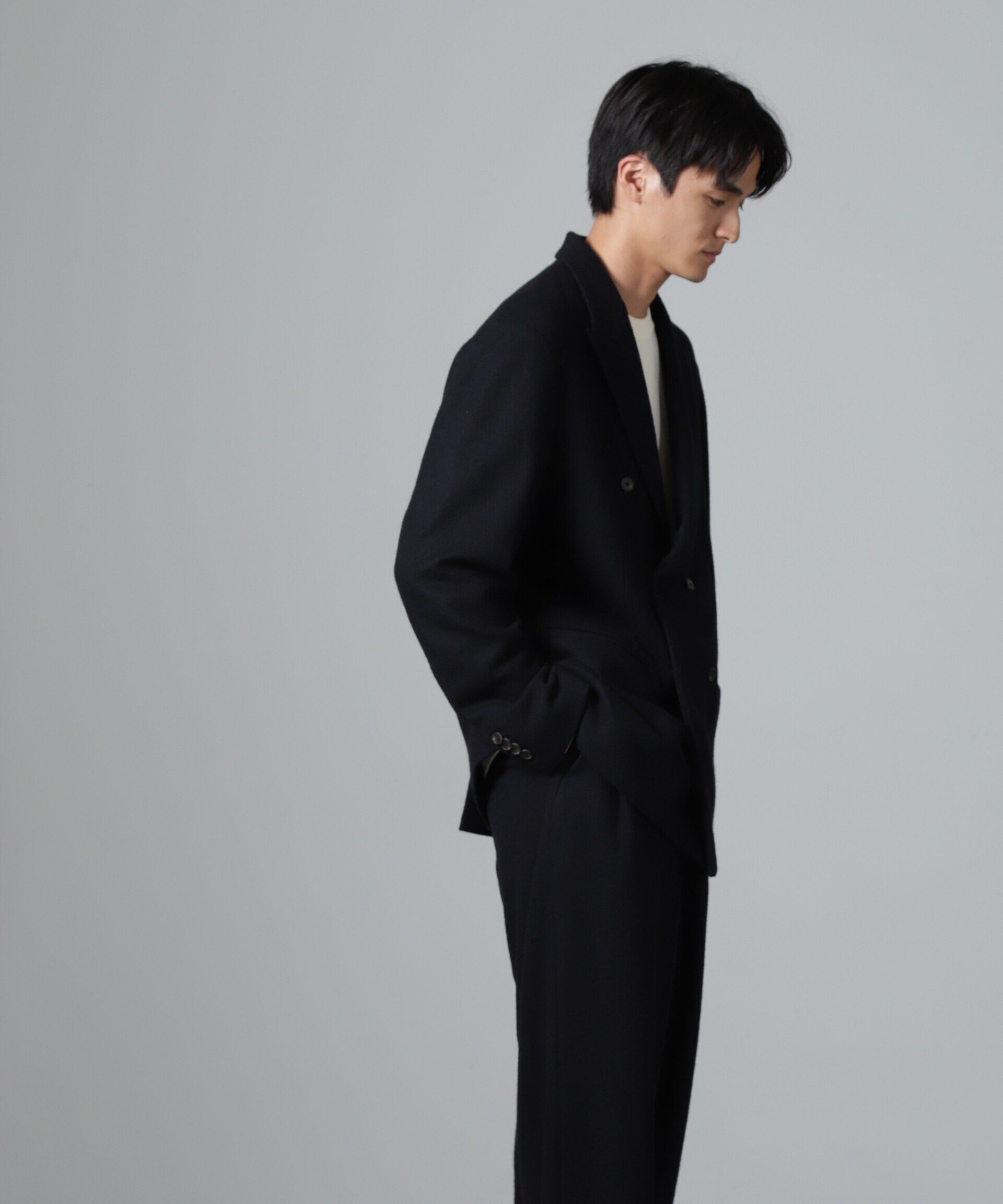 nano･universe「「100%ウール」ピークドラペルダブルジャケット」|テーラードジャケット|