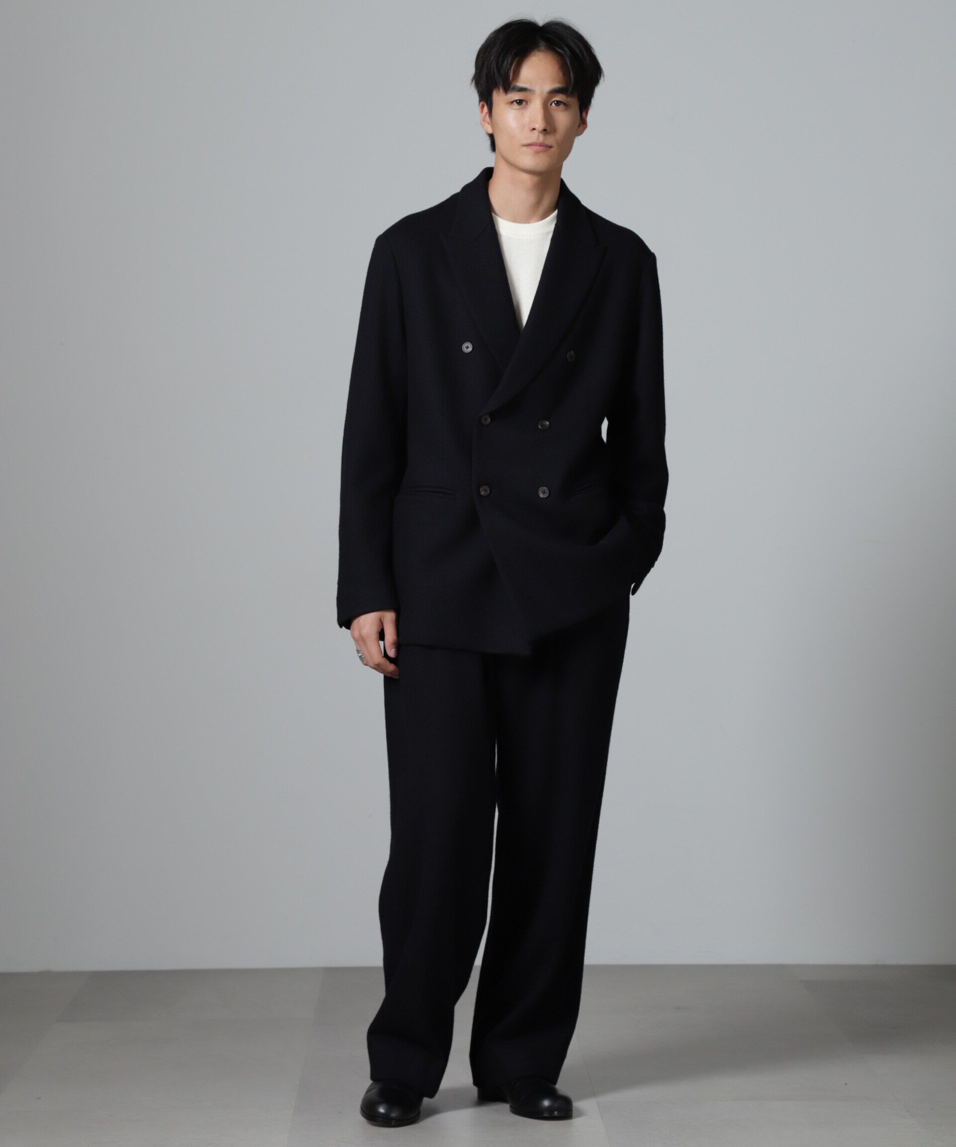 nano･universe「「100%ウール」ピークドラペルダブルジャケット」|テーラードジャケット|