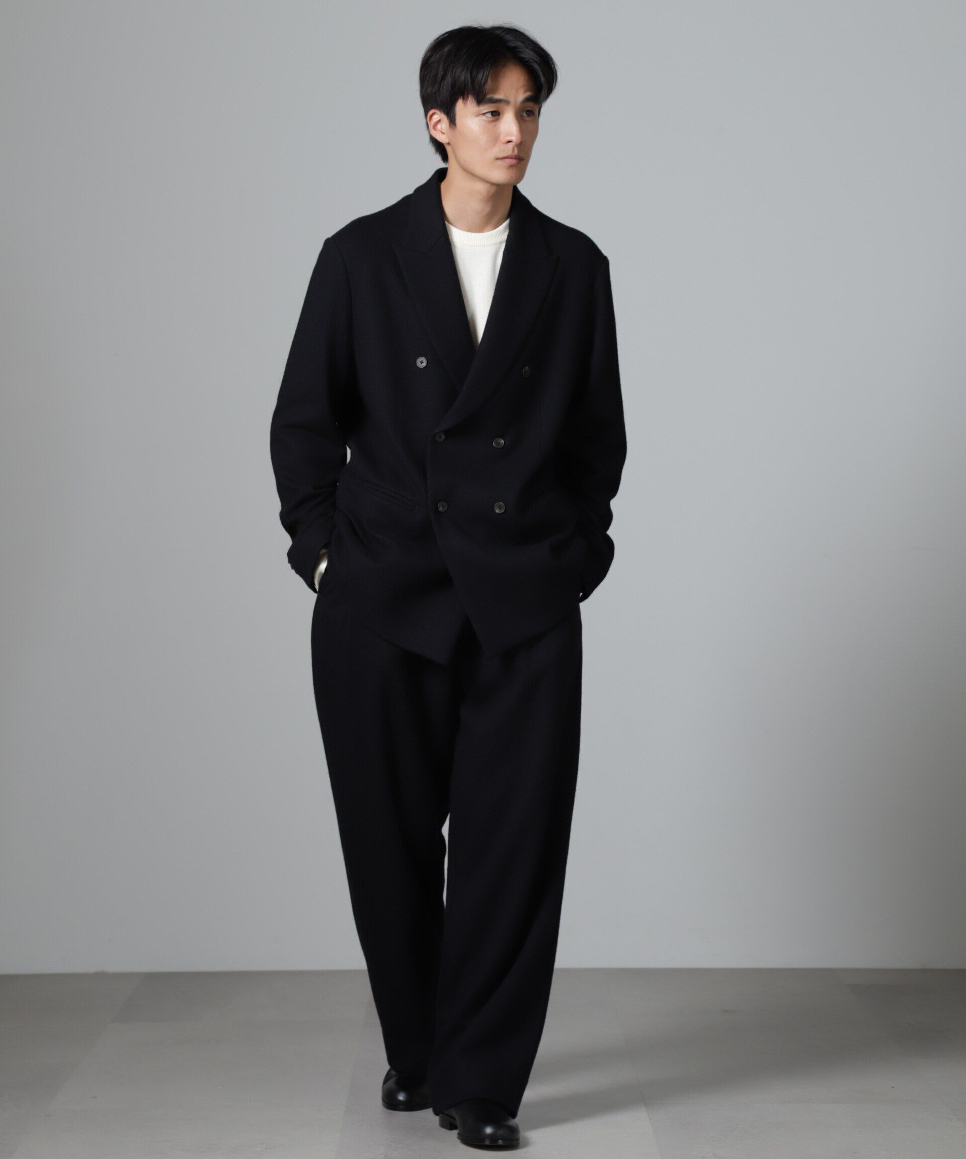 nano･universe「「100%ウール」ピークドラペルダブルジャケット」|テーラードジャケット|