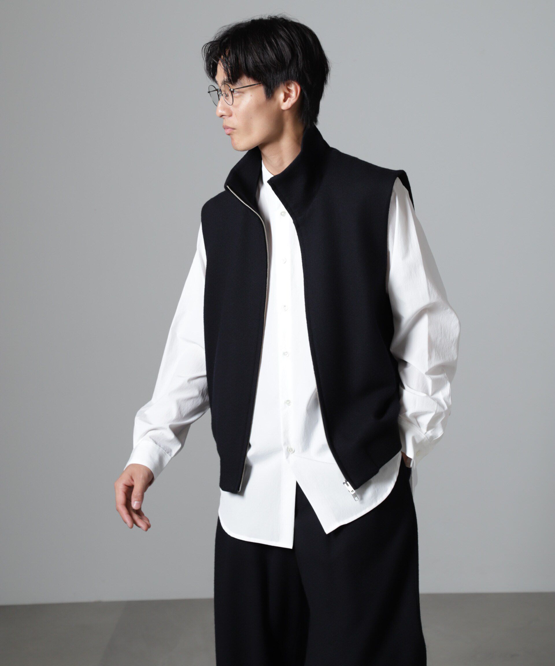 nano･universe「「100%ウール」ジップベスト」|ダウンベスト・ベスト|