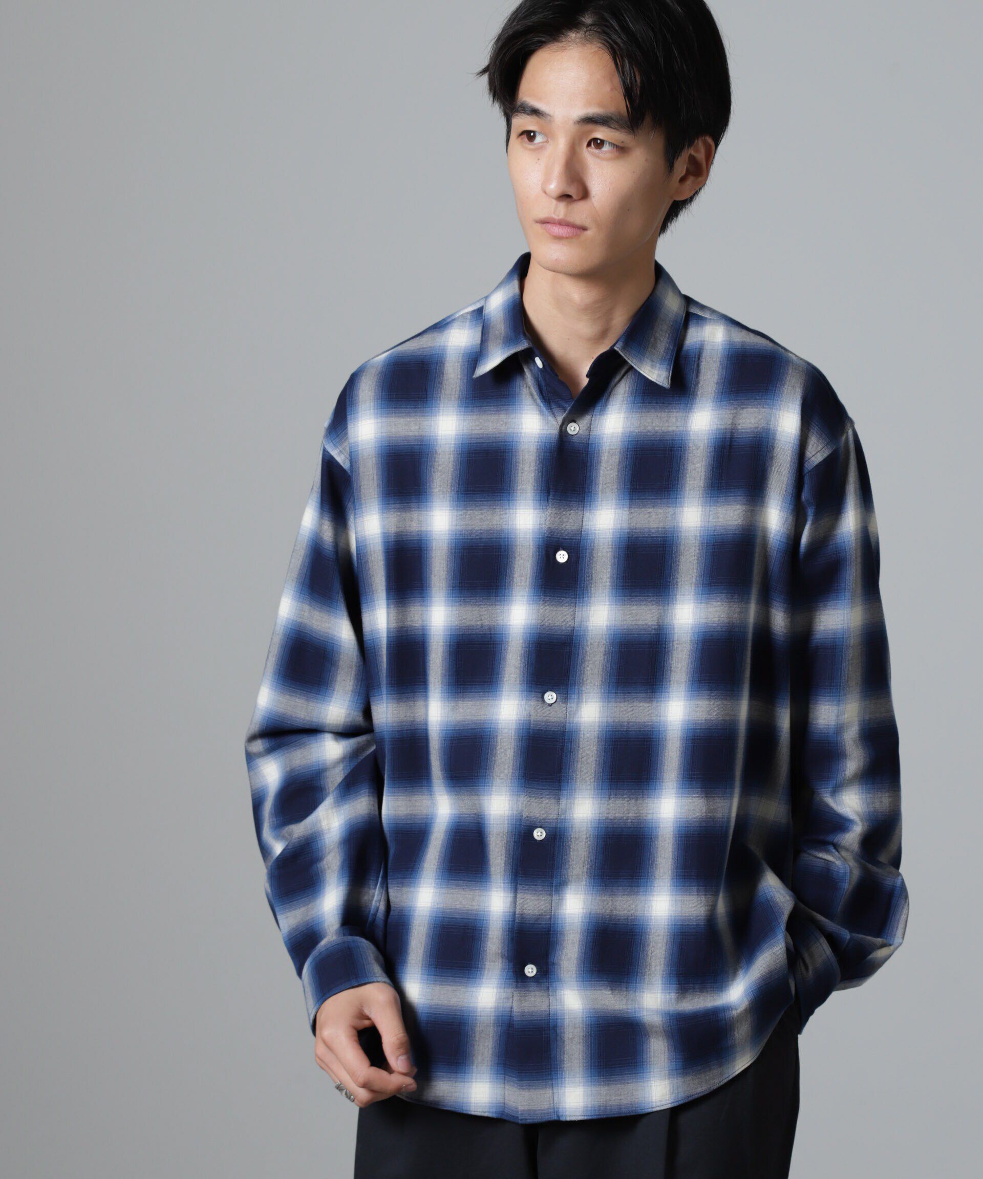 nano･universe「ツイルソフトオンブレチェックシャツ」|シャツ・ブラウス|パターン1