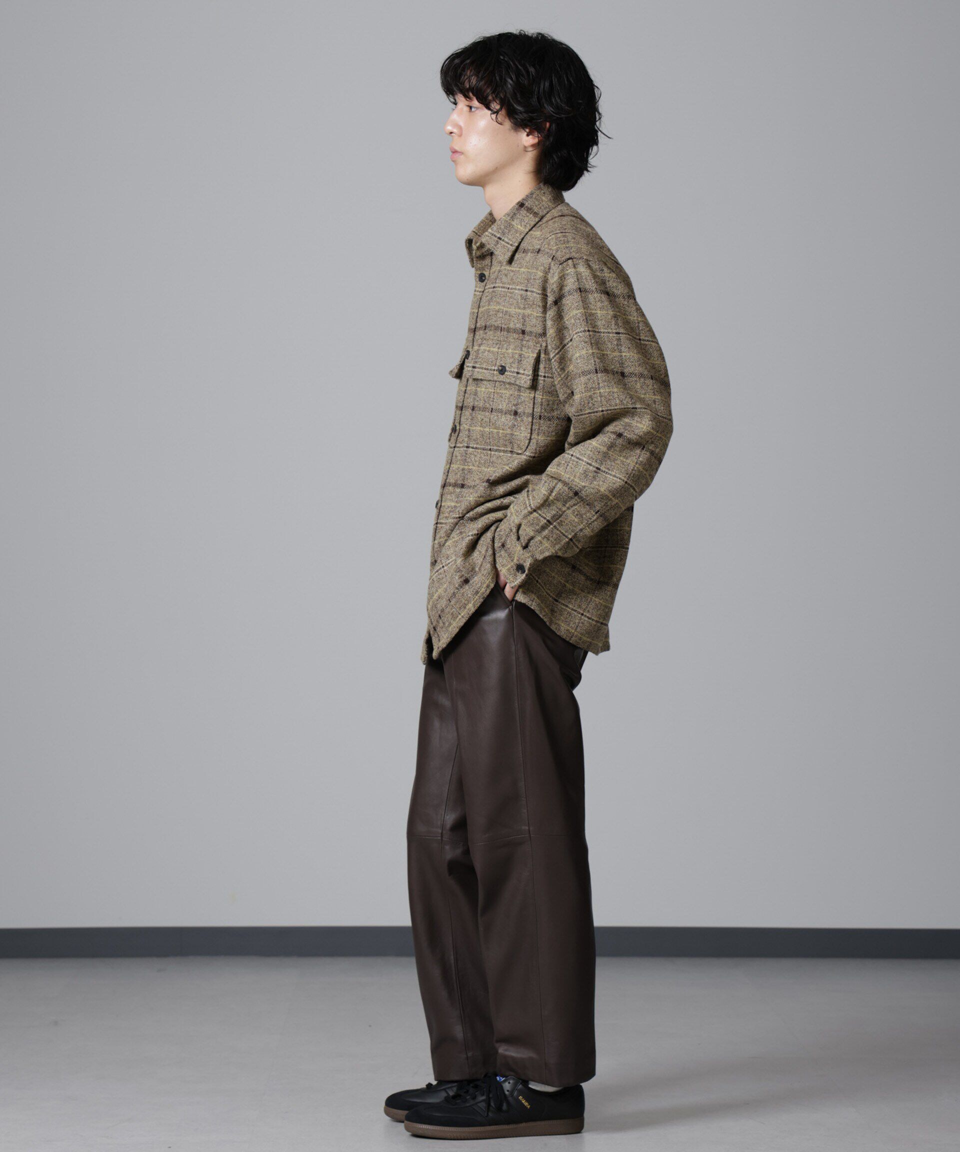 nano･universe「ライトツイードダブルポケットシャツブルゾン」|ブルゾン・スタジャン|