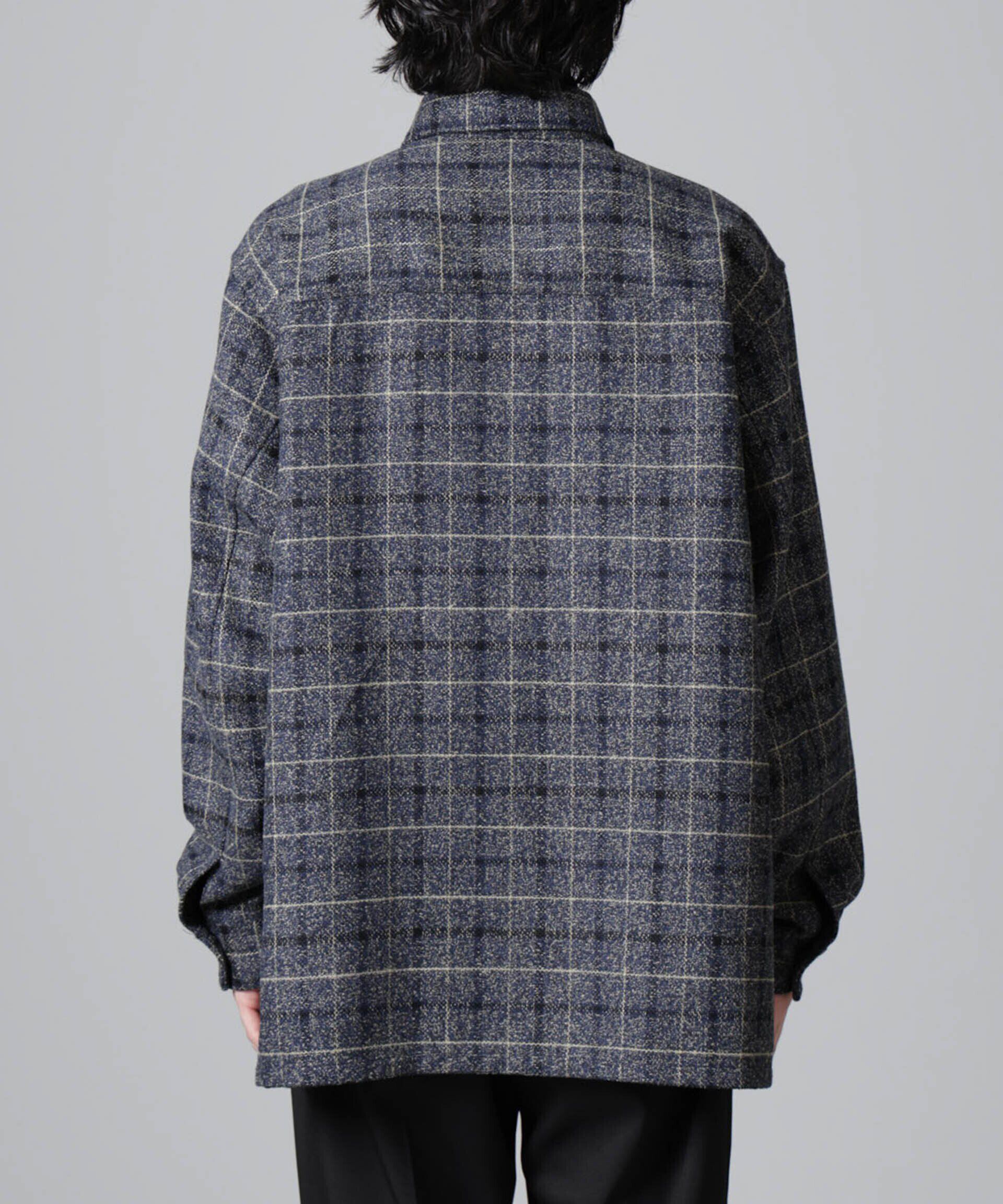 nano･universe「ライトツイードダブルポケットシャツブルゾン」|ブルゾン・スタジャン|