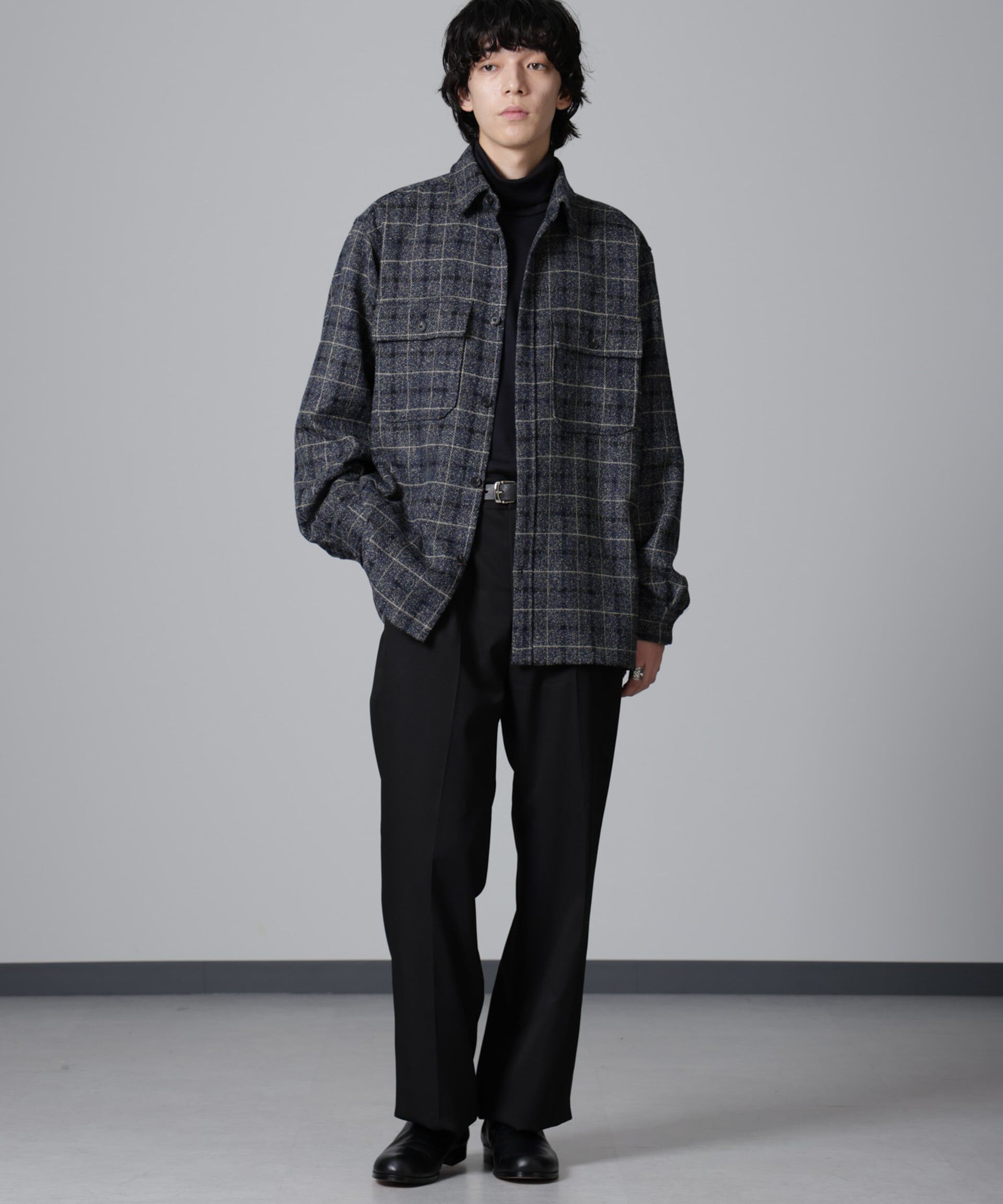 nano･universe「ライトツイードダブルポケットシャツブルゾン」|ブルゾン・スタジャン|