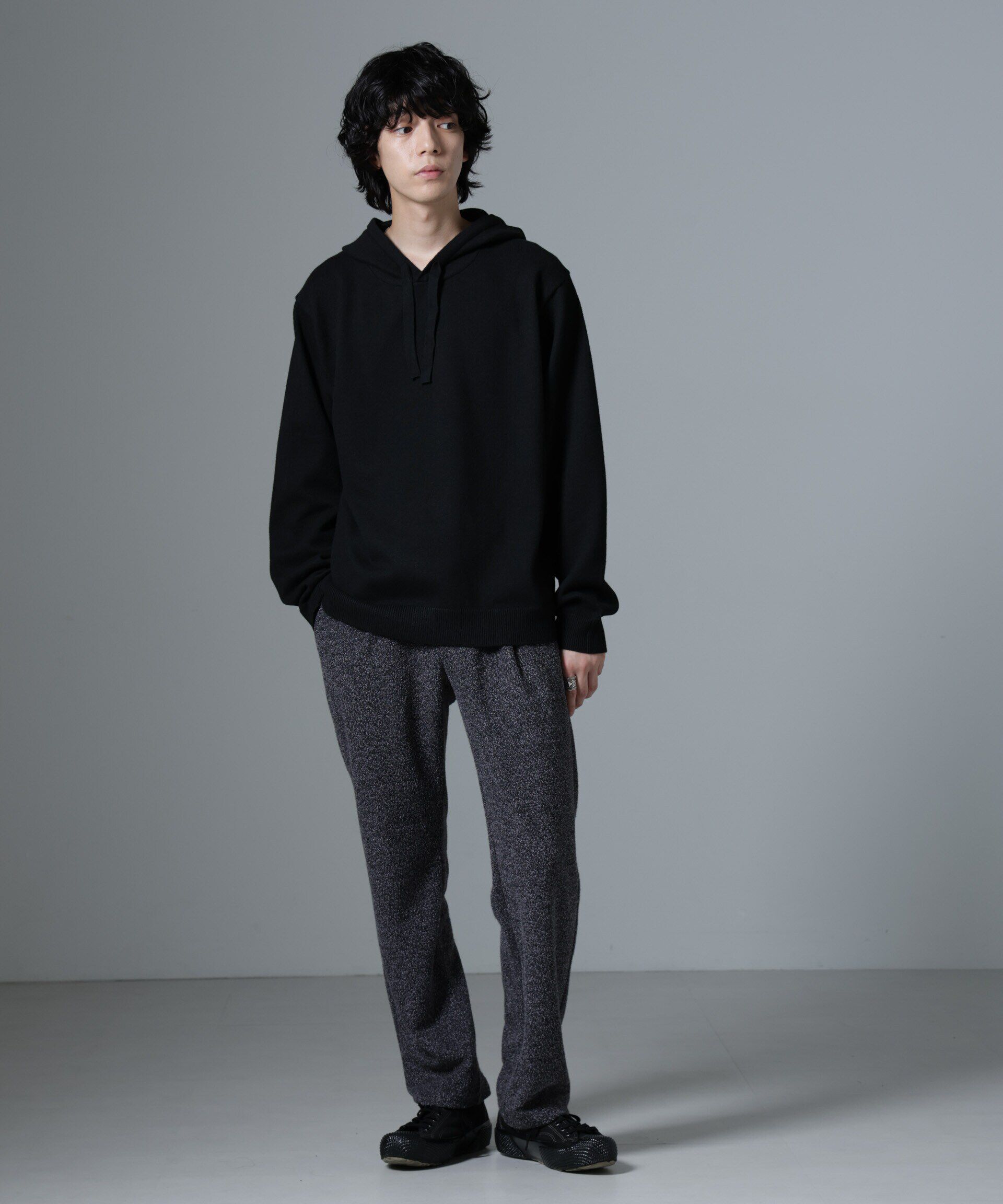 nano･universe「天竺編みニットパーカー」|ニット・セーター|