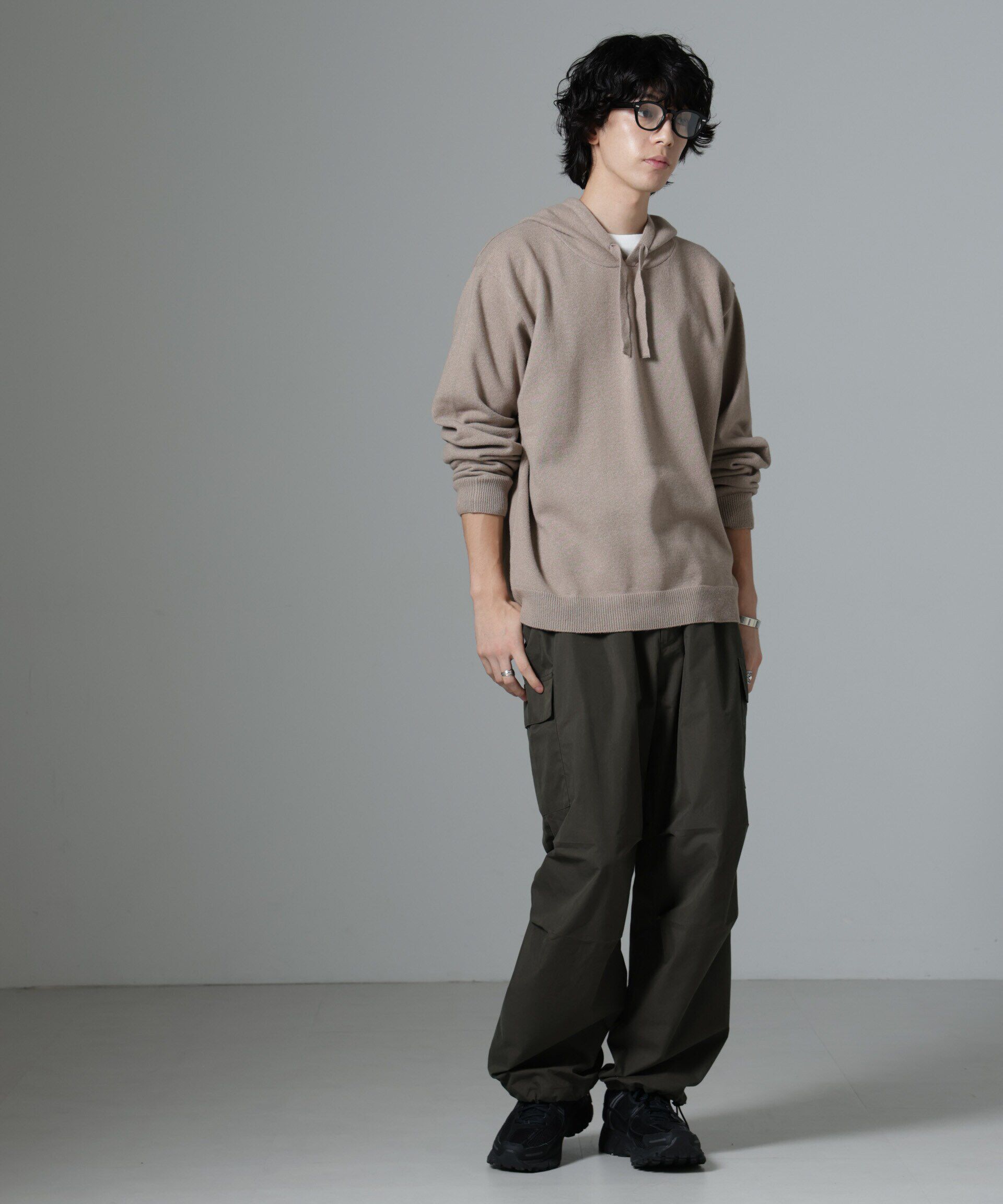 nano･universe「天竺編みニットパーカー」|ニット・セーター|