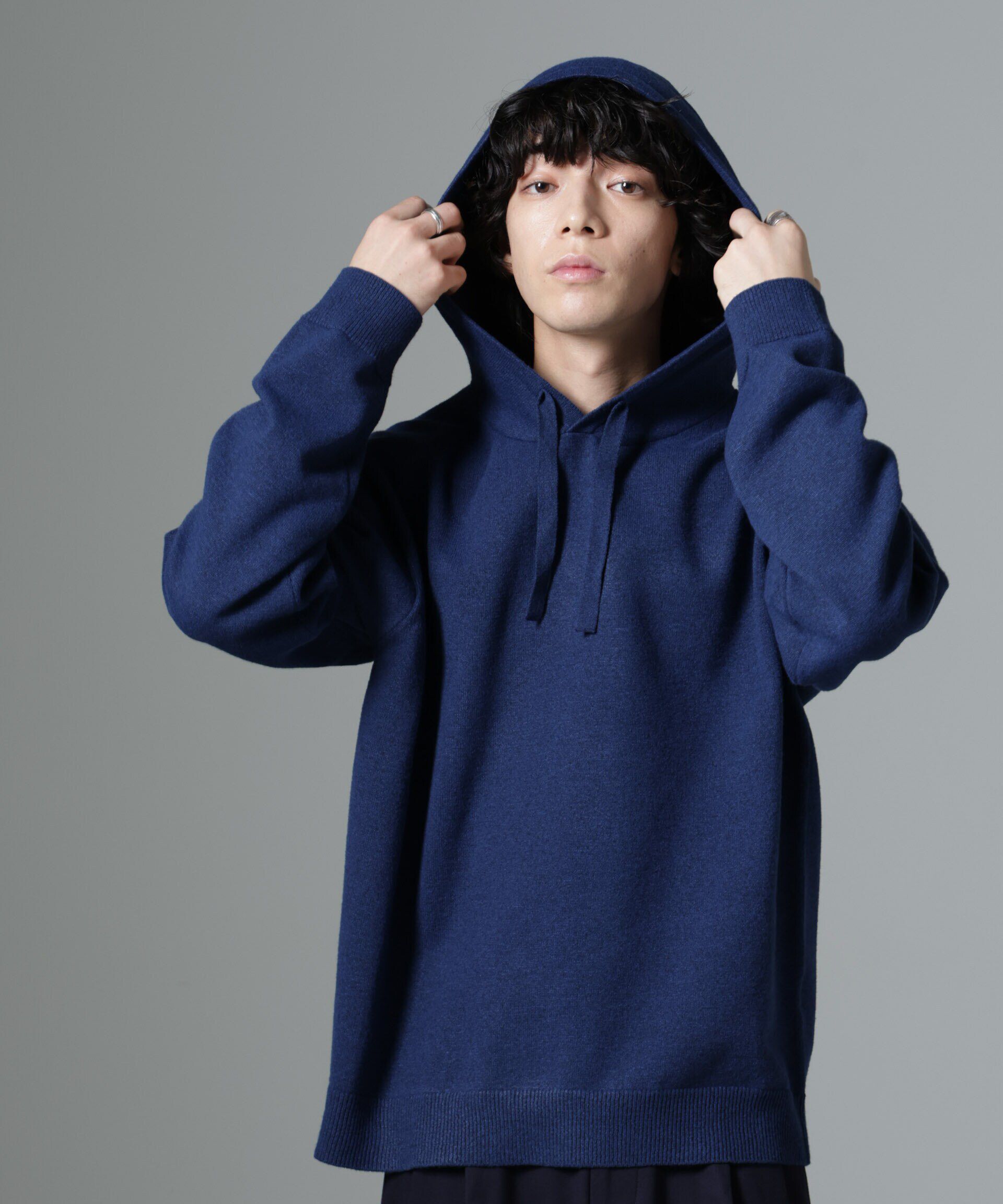 nano･universe「天竺編みニットパーカー」|ニット・セーター|