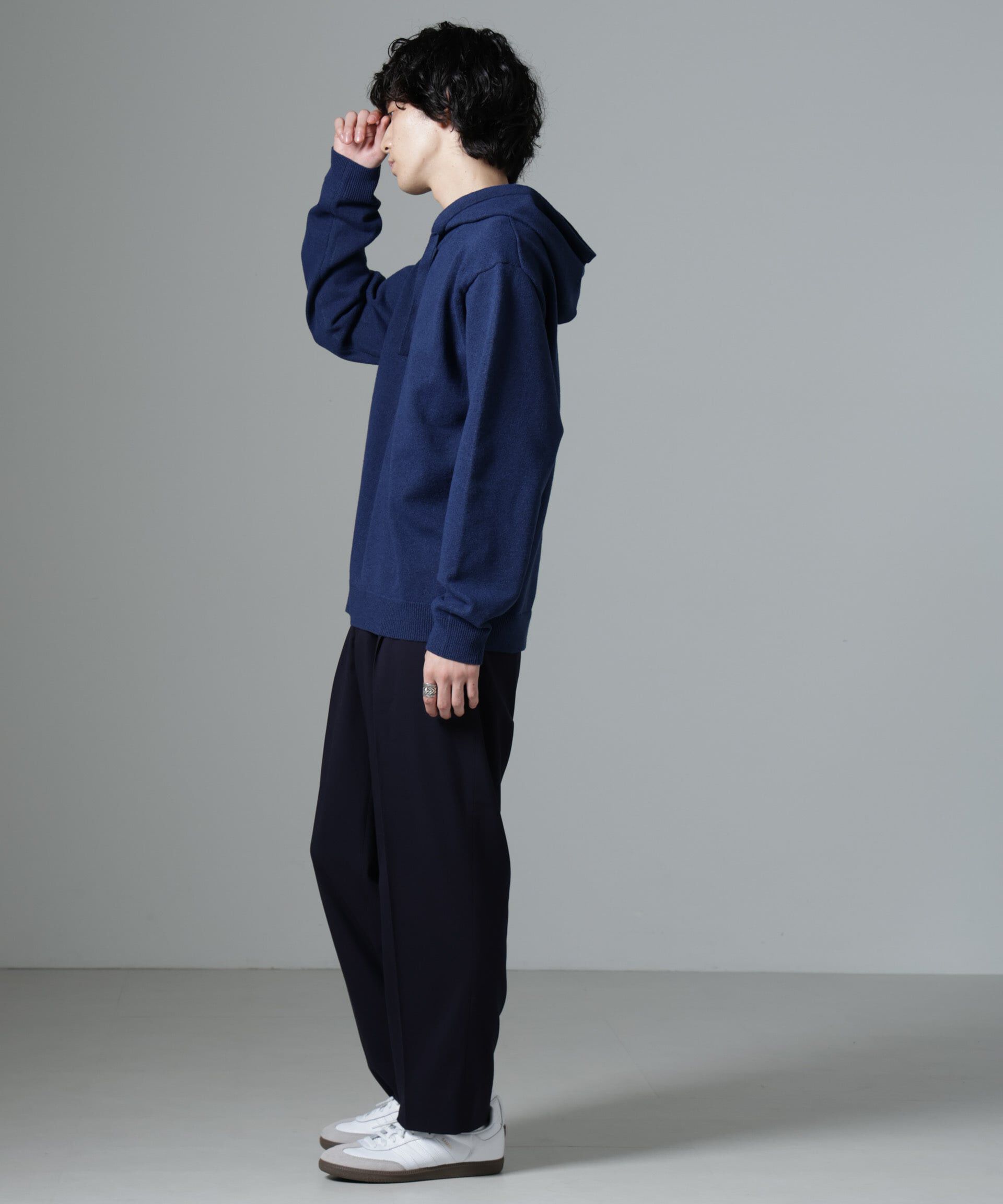 nano･universe「天竺編みニットパーカー」|ニット・セーター|