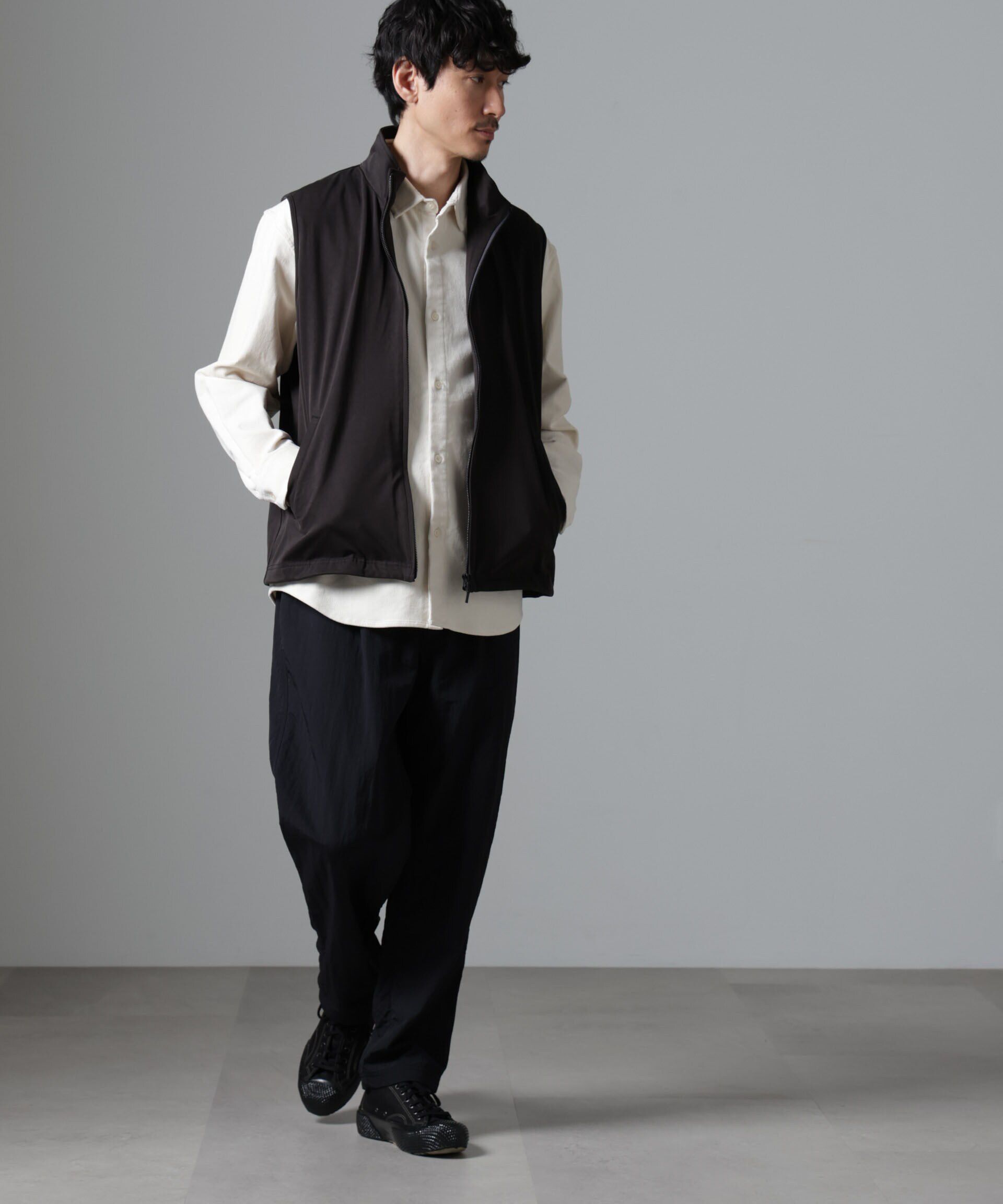 nano･universe「ヌバックライクスムーススタンドカラーベスト」|ダウンベスト・ベスト|